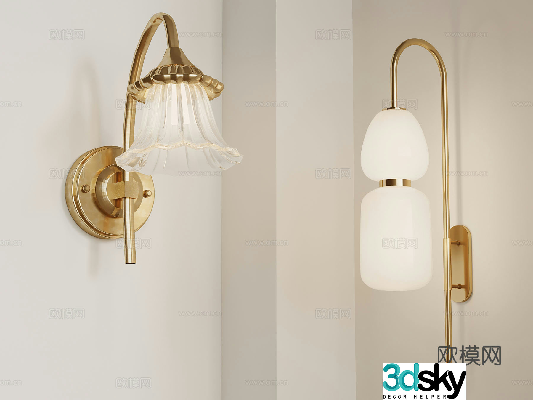 French wall lamp 3d model