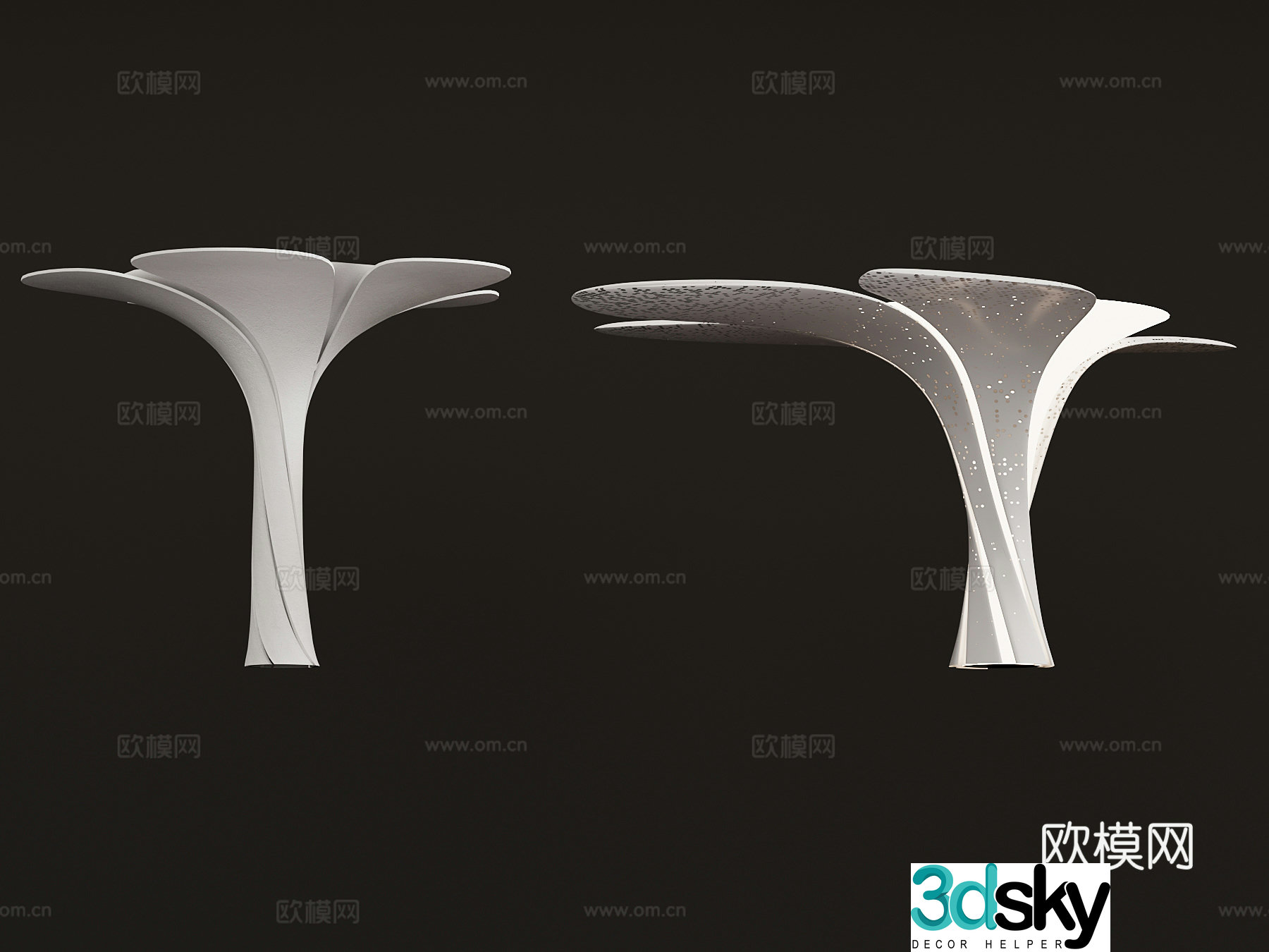 Modern opposite-sex columns decorative columns 3d model