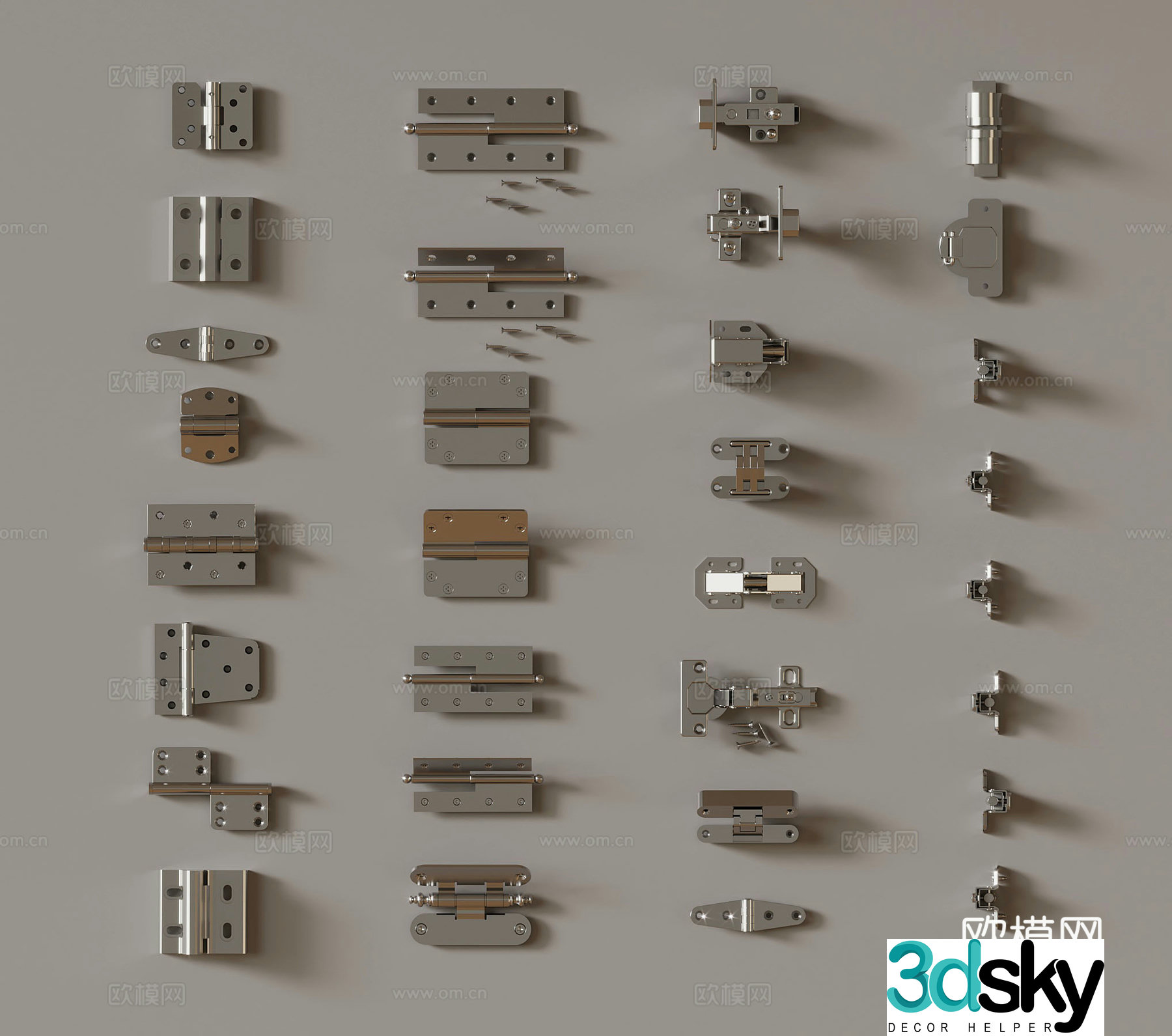 Screws Modern hardware screws 3d model