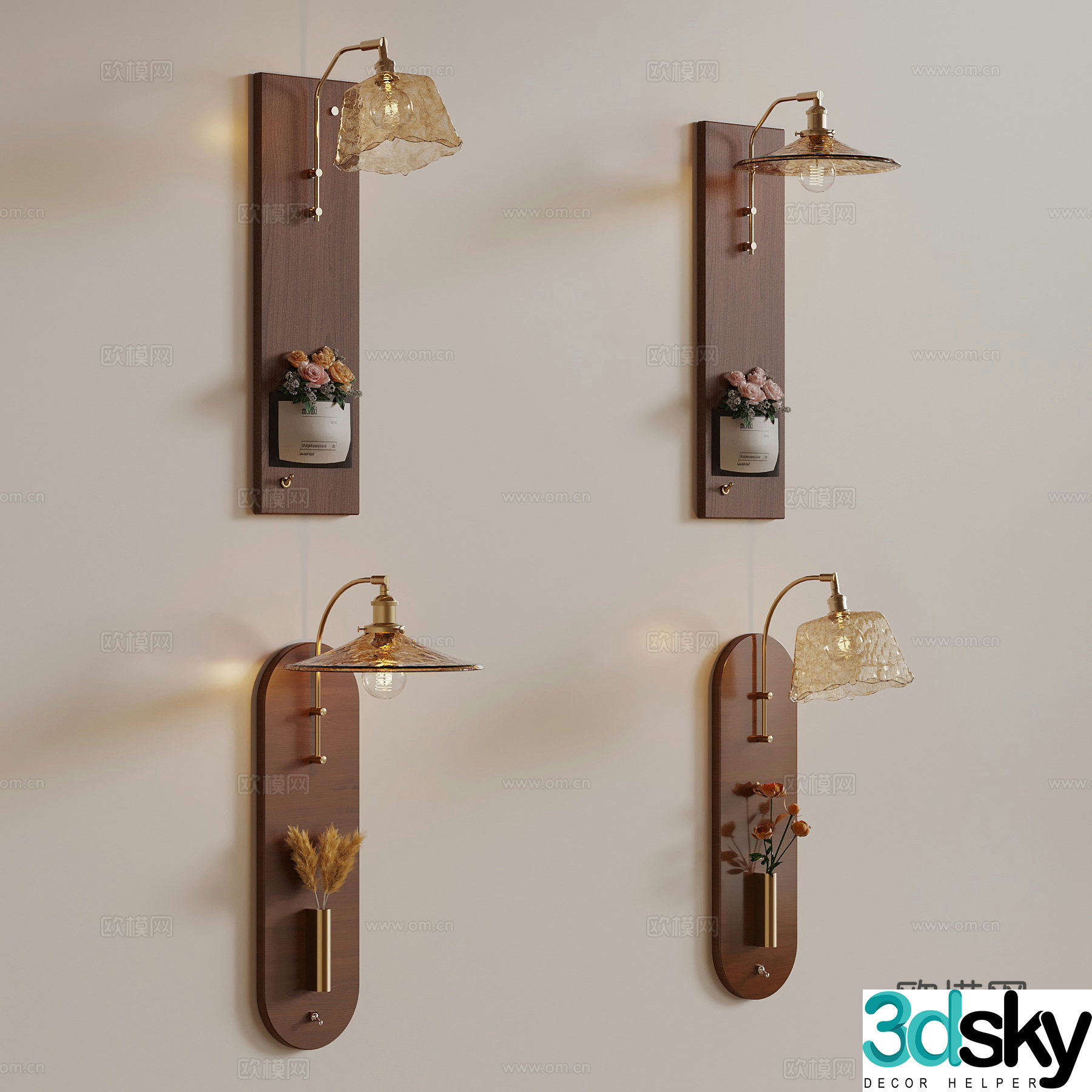 Wall lamp French wall lamp bedside lamp decorative lamp 3d model