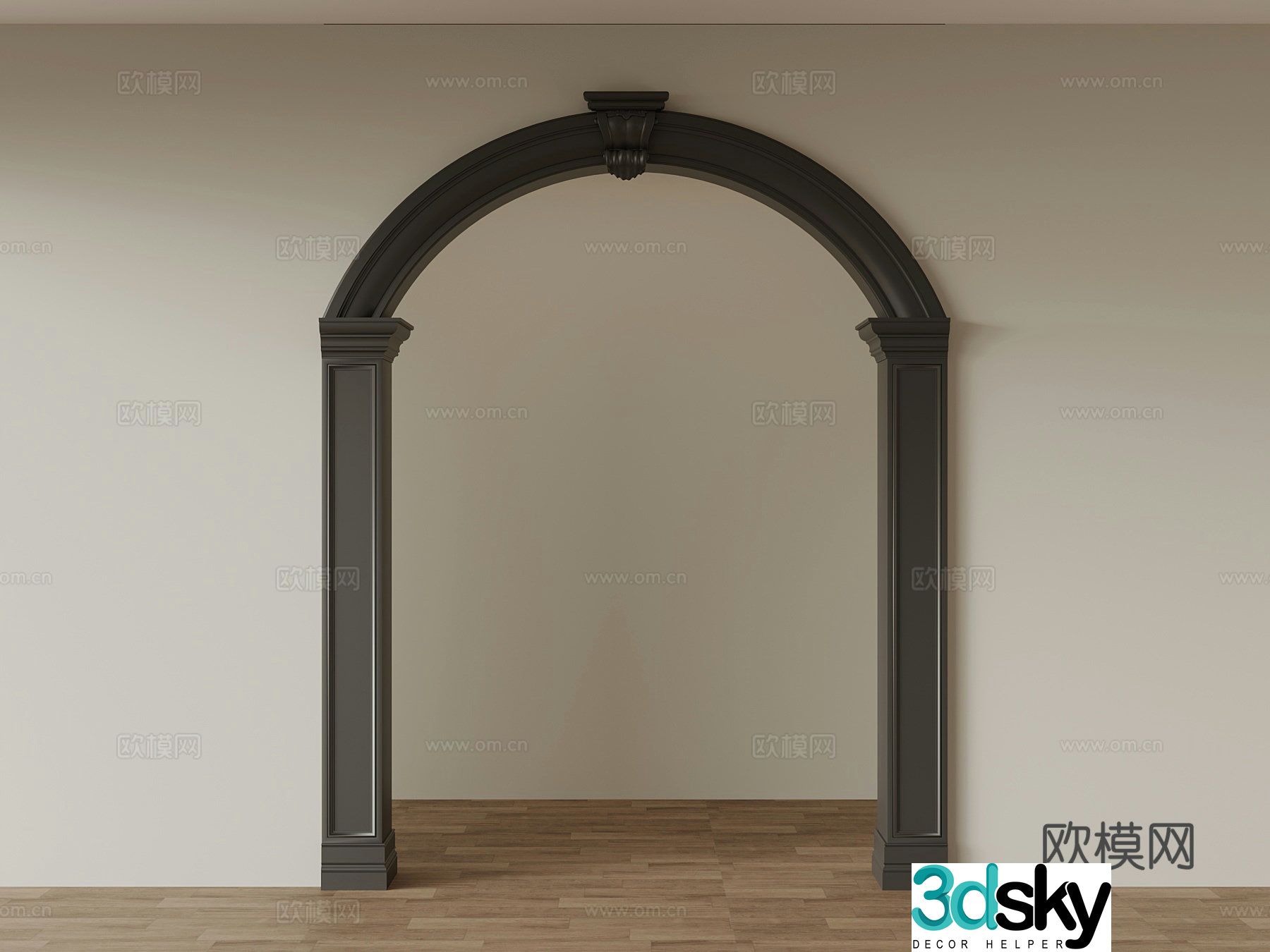 French door cover door hole 3D model