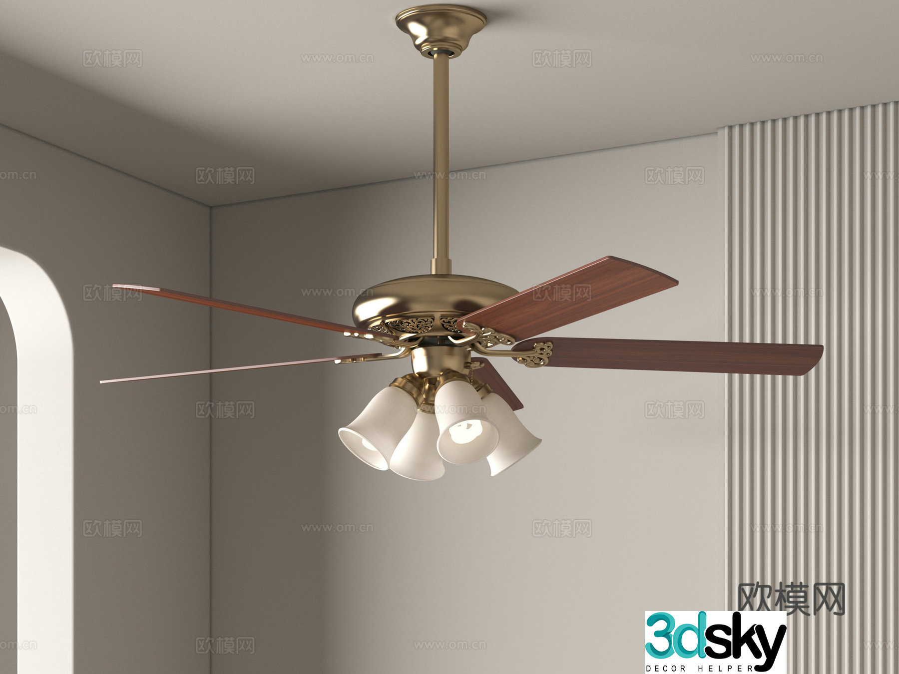 Modern fan light 3d model
