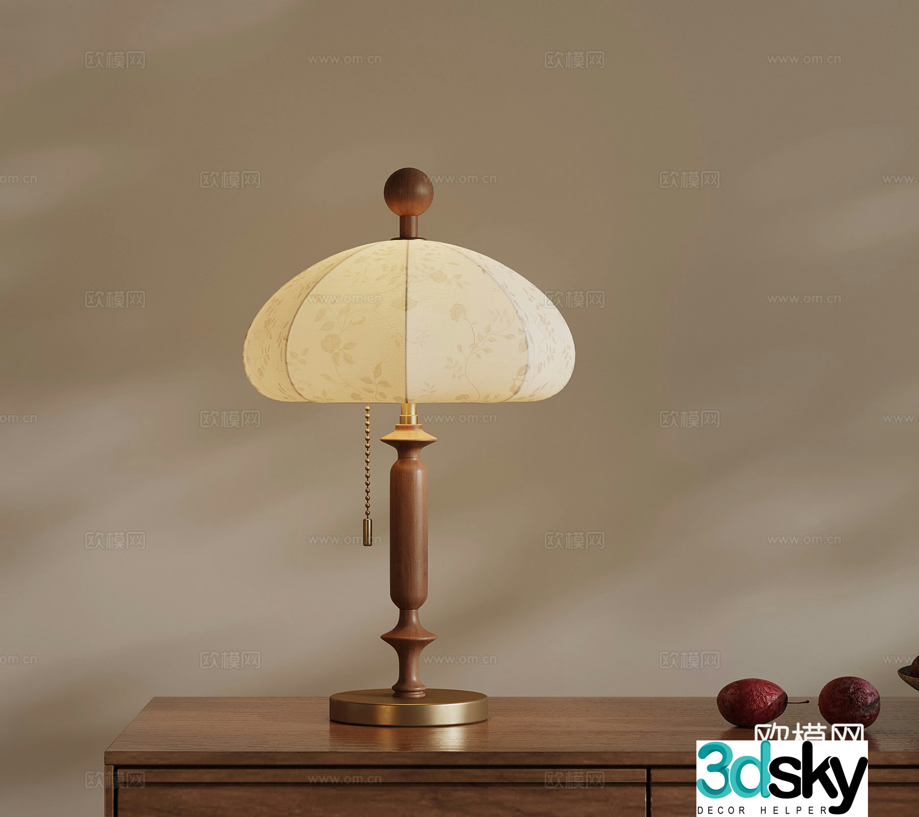 French medieval style table lamp 3d model