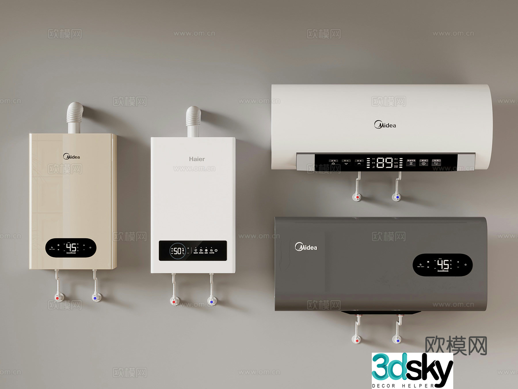 Modern water heater Wall-mounted water heater 3D model