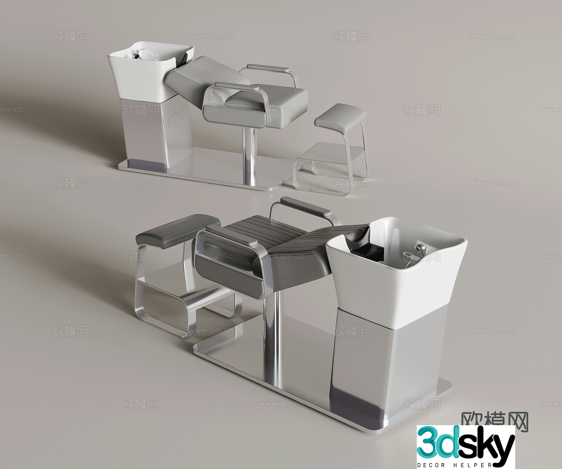 Modern hair salon shampoo chair 3d model