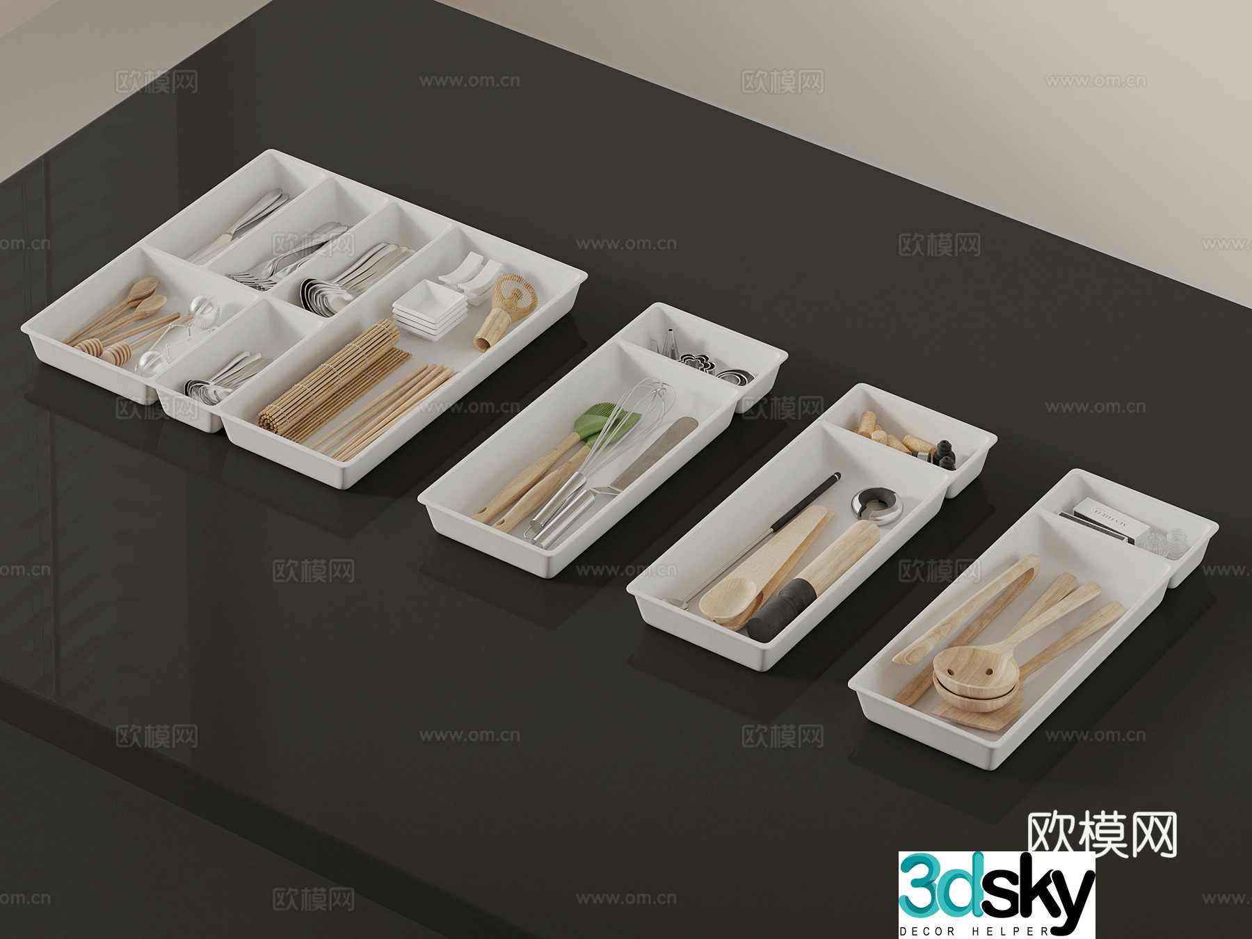 Modern tableware 3d model