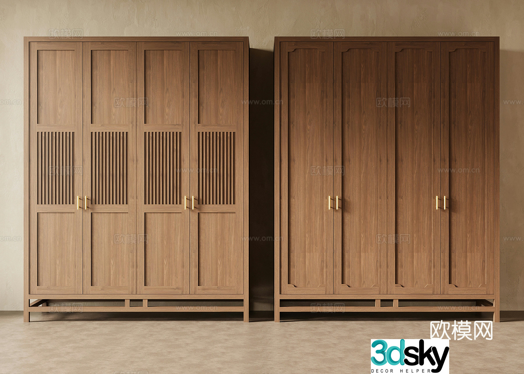 Wardrobe New Chinese style wardrobe 3D model