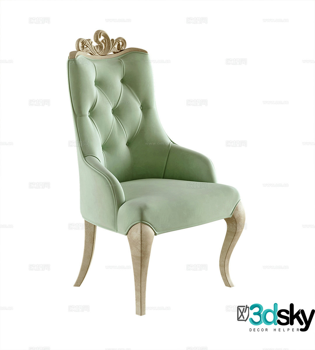 American single chair 3d model