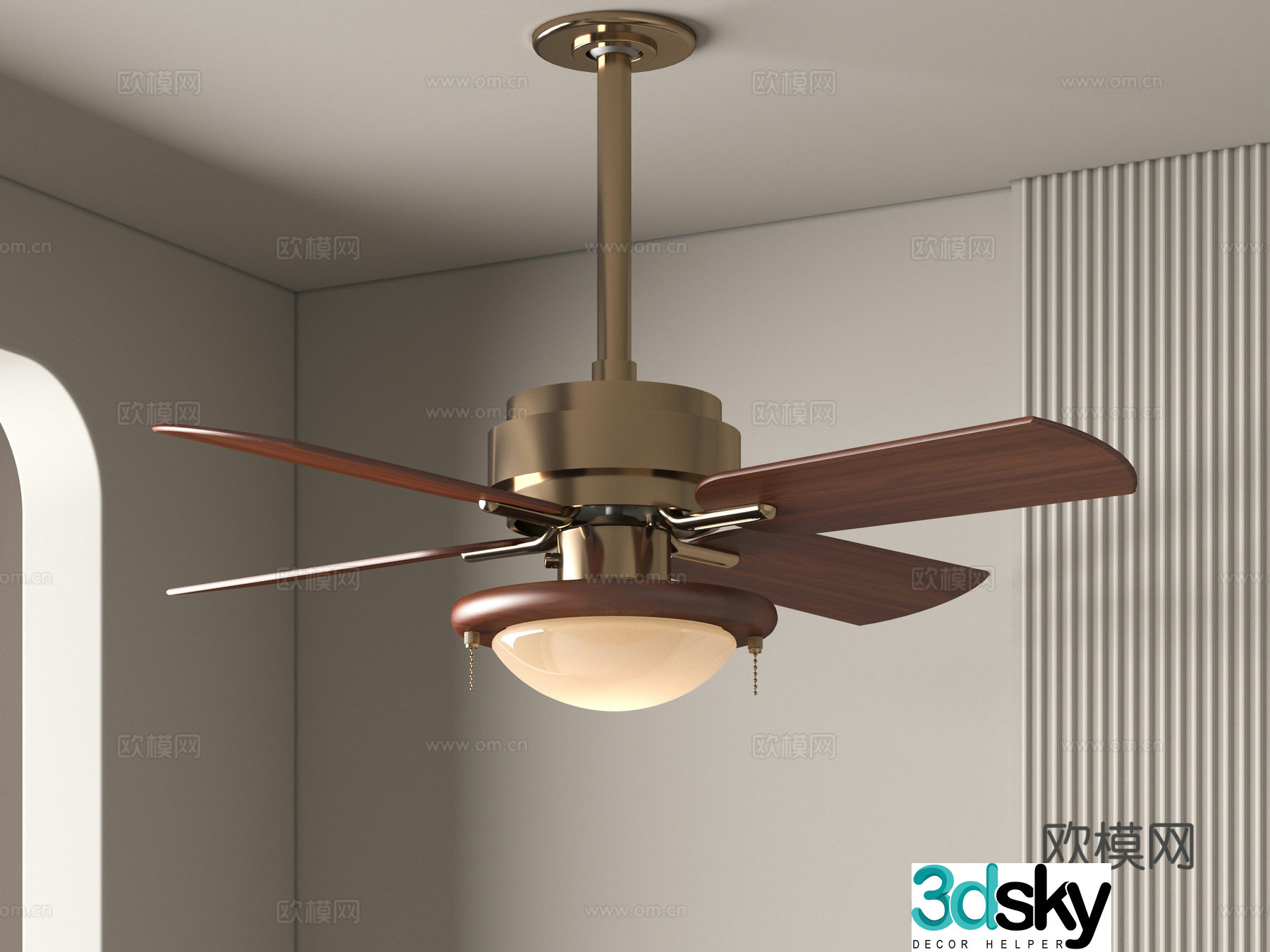 Modern fan light 3d model