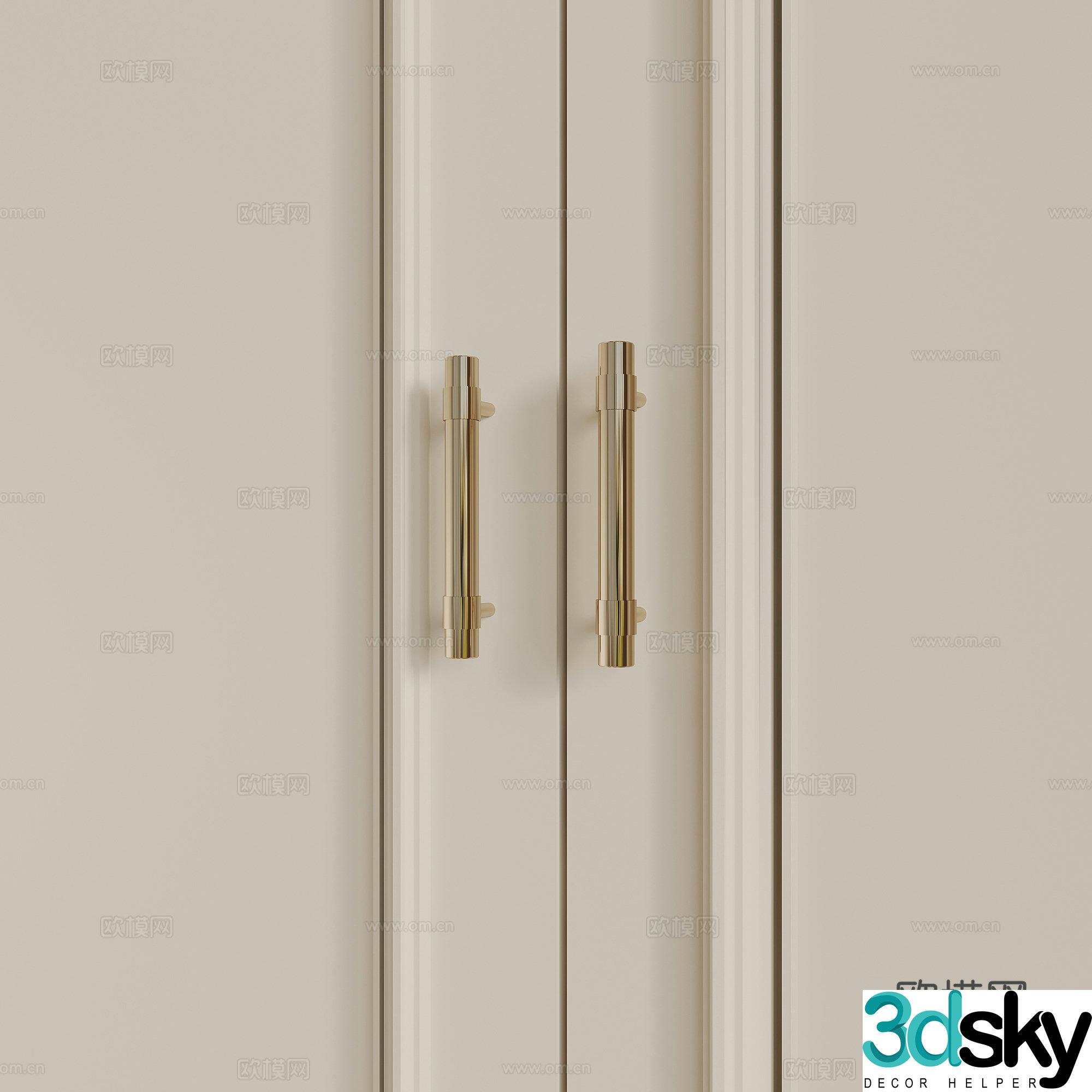 Modern cabinet door handle handle 3d model