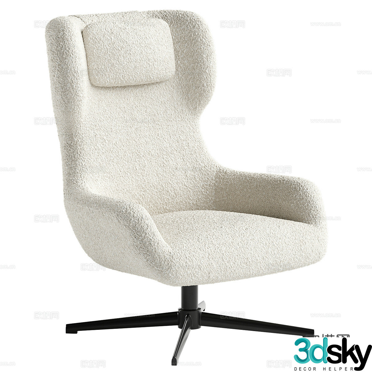 Modern Italian Zalina rotating armchair 3d model