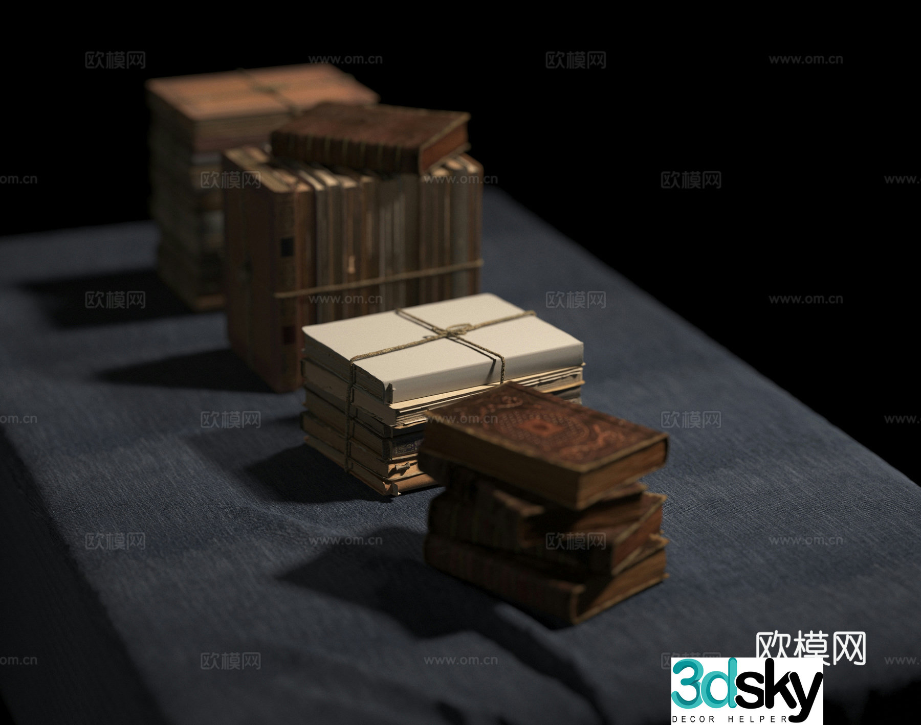 Books French ancient books Book 3d model