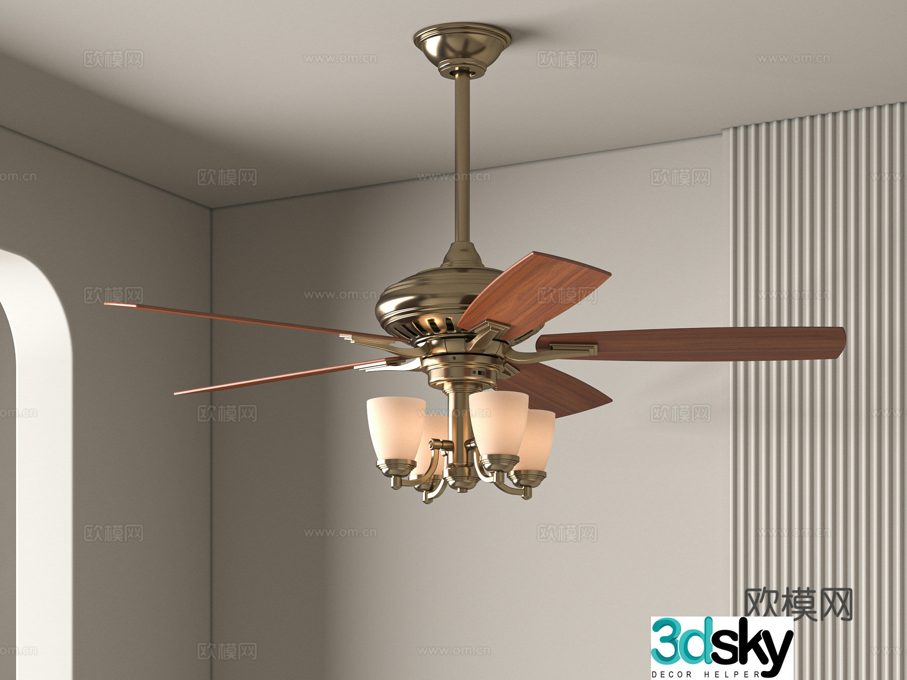 Modern fan light 3d model