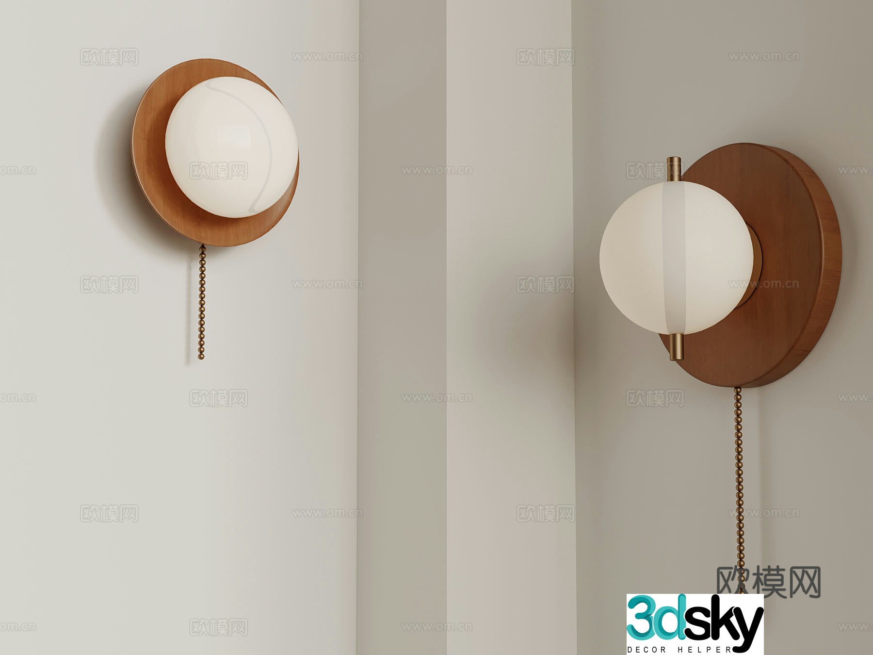 Middle-aged style wall light 3d model
