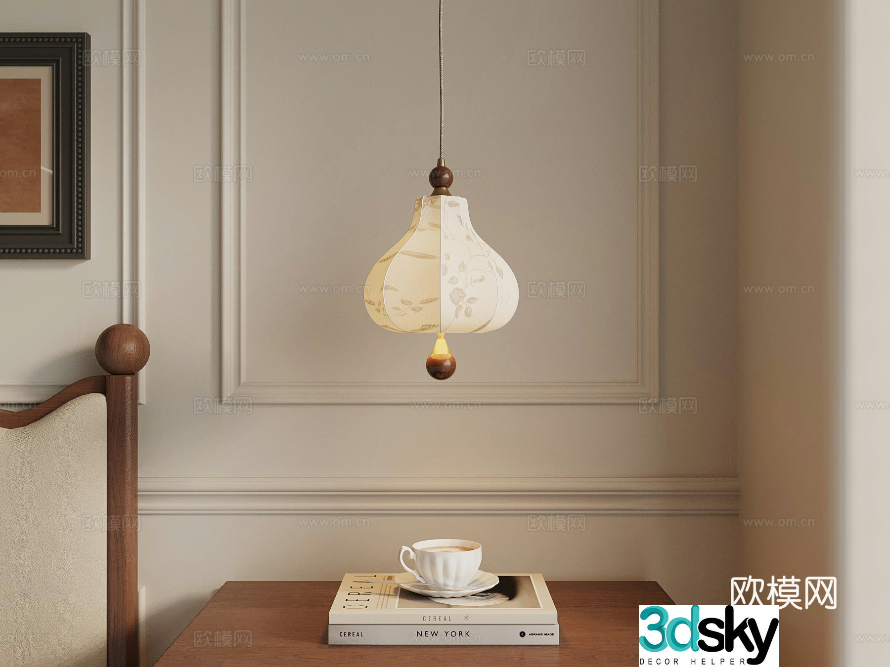 Chandelier French Chandelier Small Chandelier Book Coffee Cup 3D Model