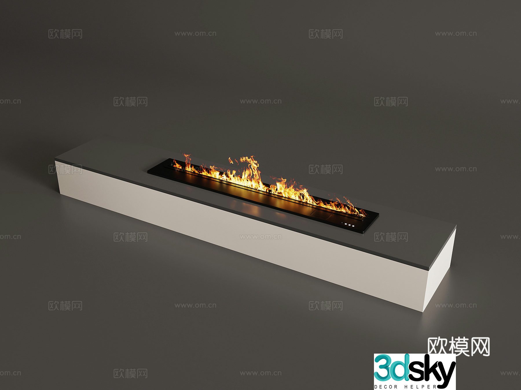 Modern fireplace Electronic fireplace Flame 3d model