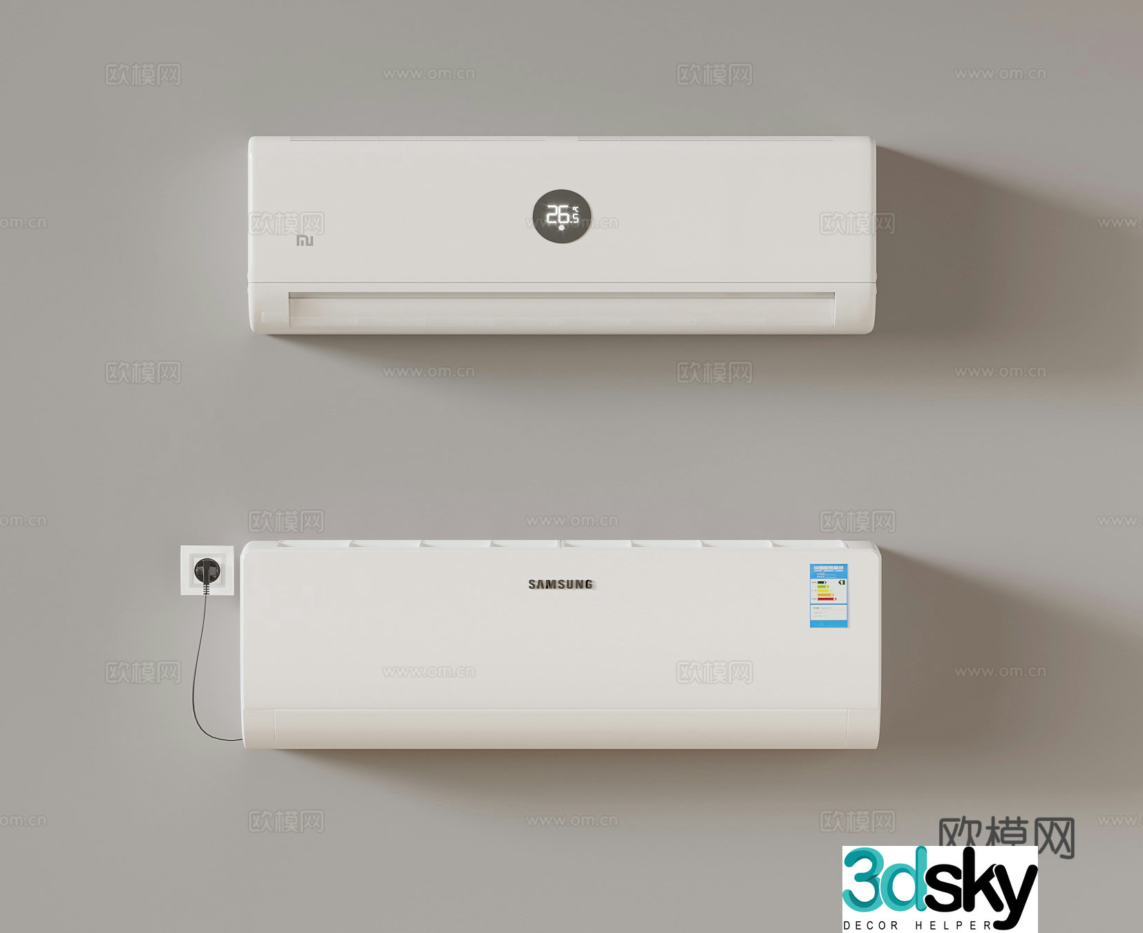 Modern air conditioner wall-mounted air conditioner 3D model