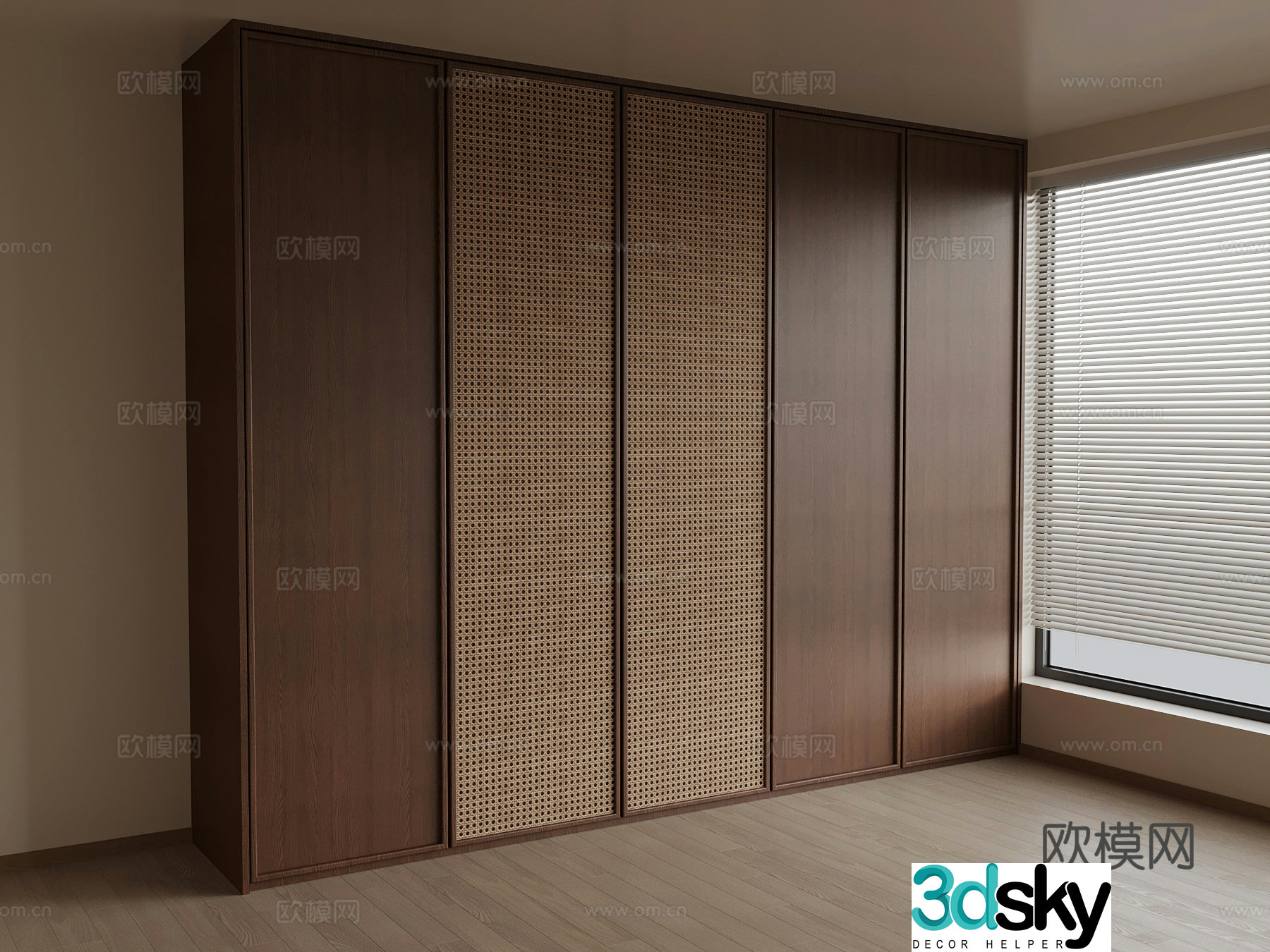 Wardrobe New Chinese style wardrobe 3D model