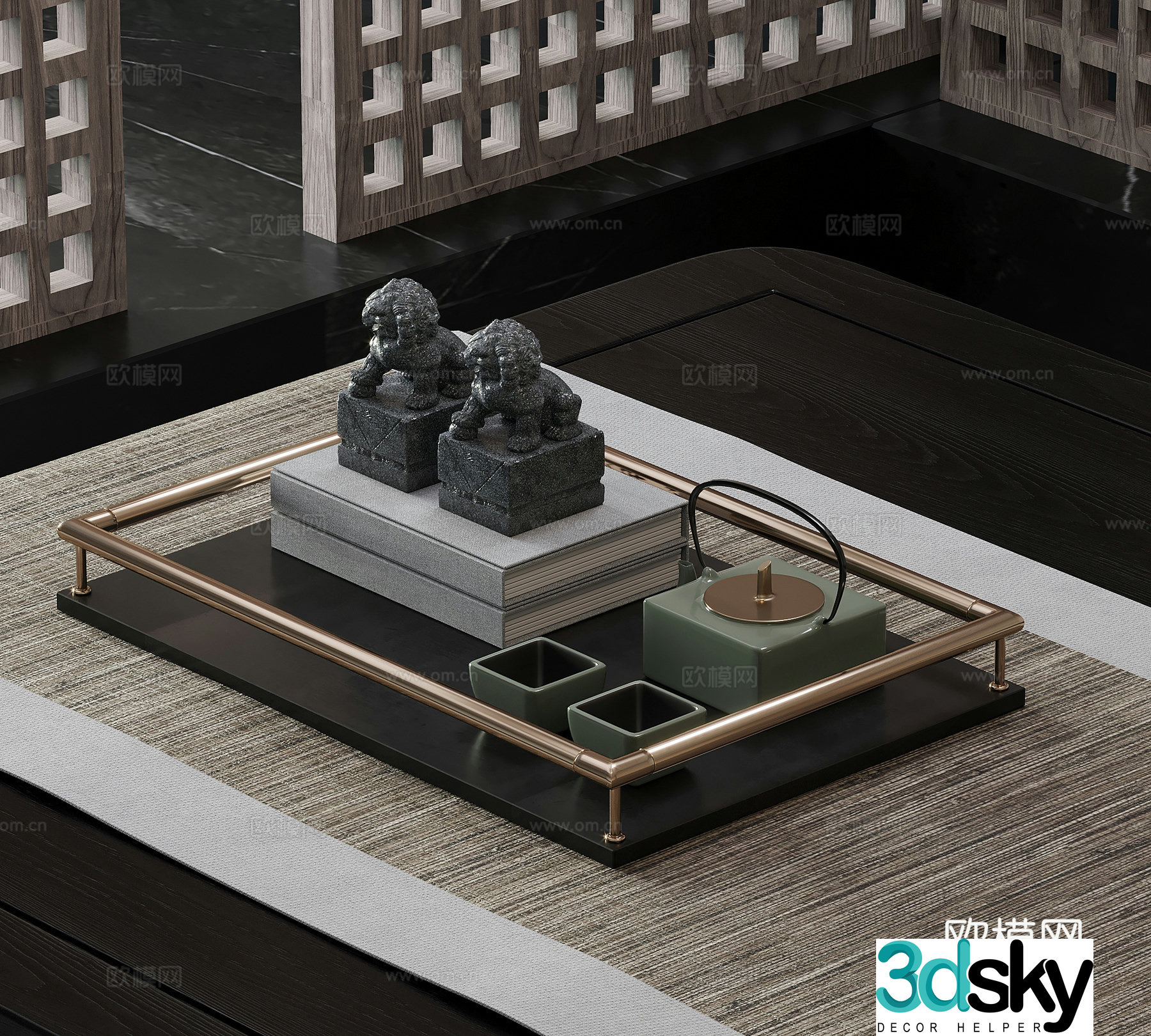 Tea set New Chinese style tea set Teapot Tea cup 3D model