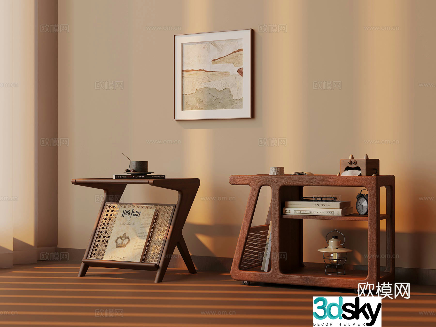 Middle-aged style edge table ornament 3D model