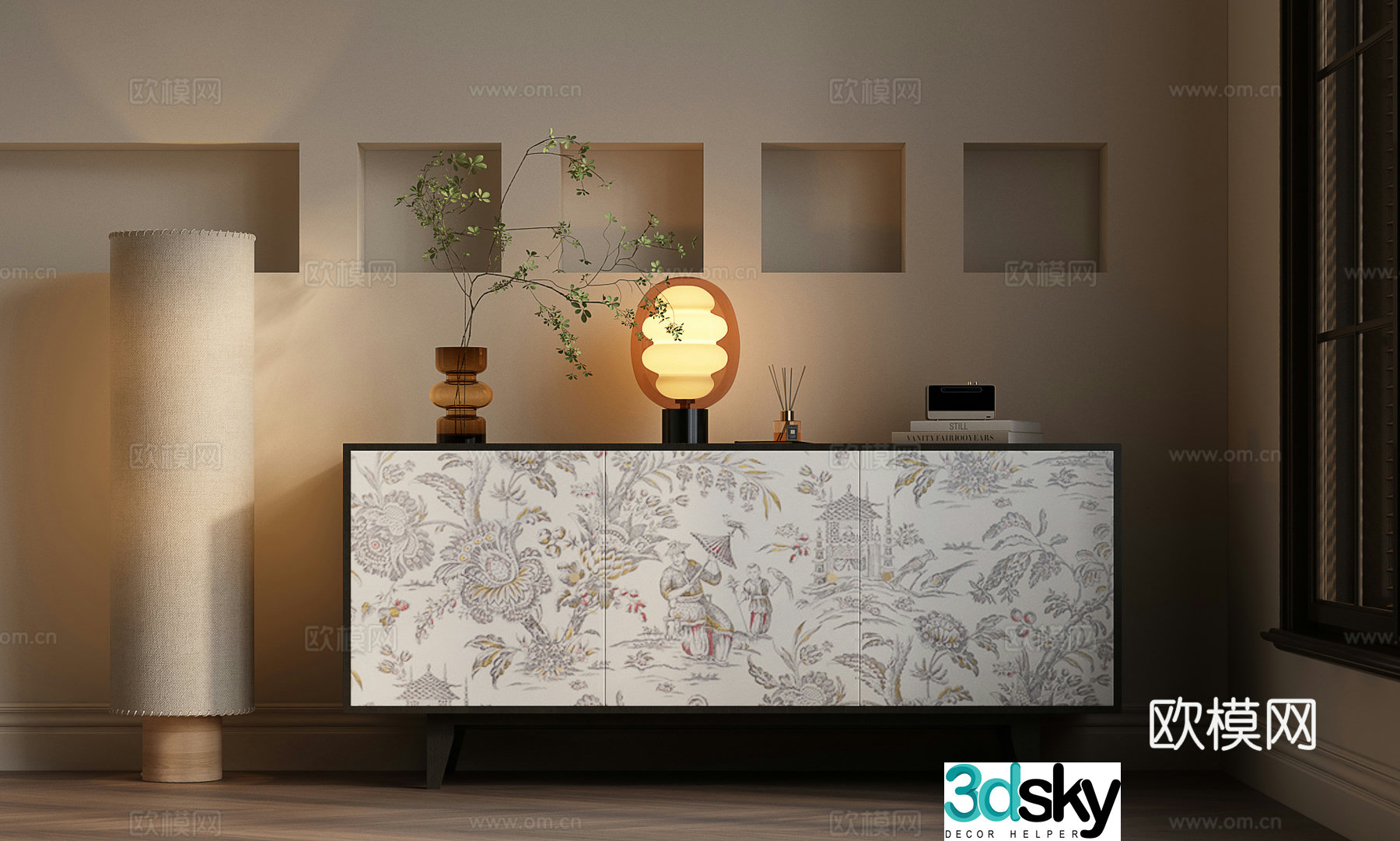 Modern French decorative cabinet Modern French storage cabinet Modern French side cabinet 3D model