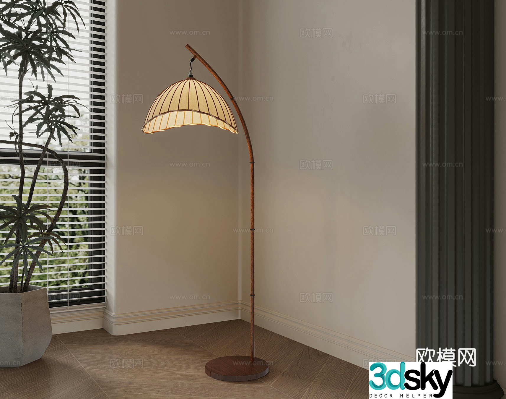 French floor lamp decorative lamp 3d model