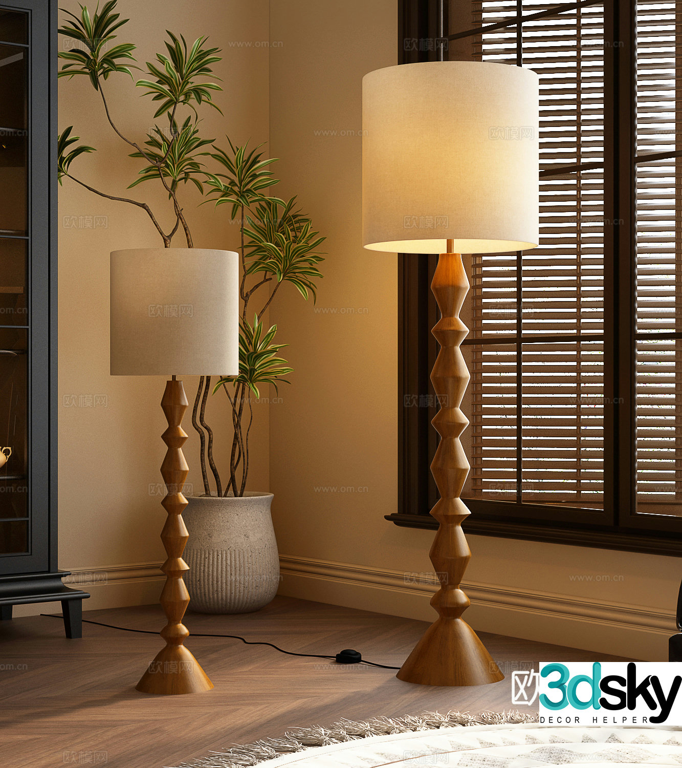 Modern medieval style floor lamp Medium medieval style floor lamp 3d model