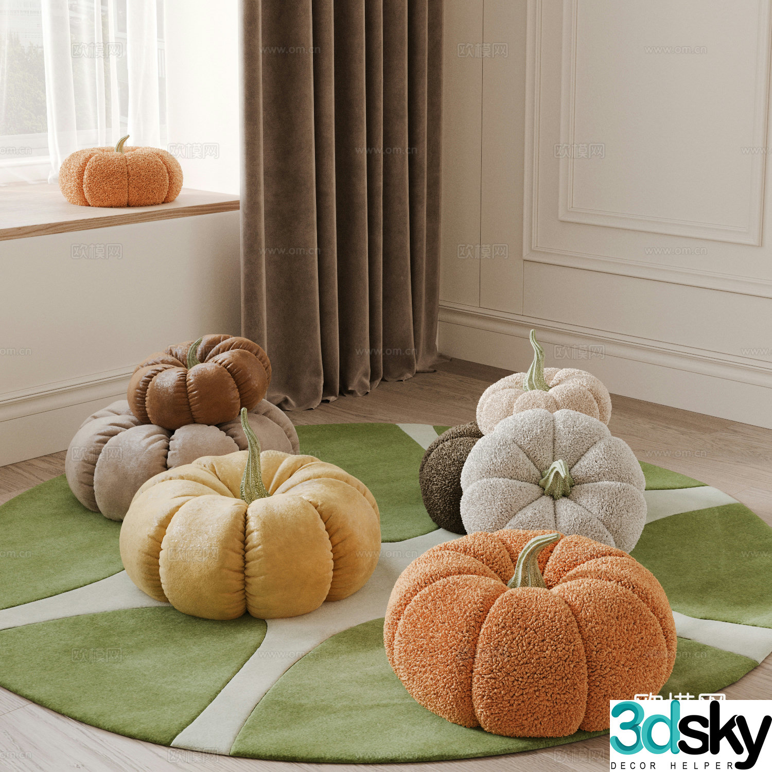 Creamy Pumpkin Pillow 3D Model
