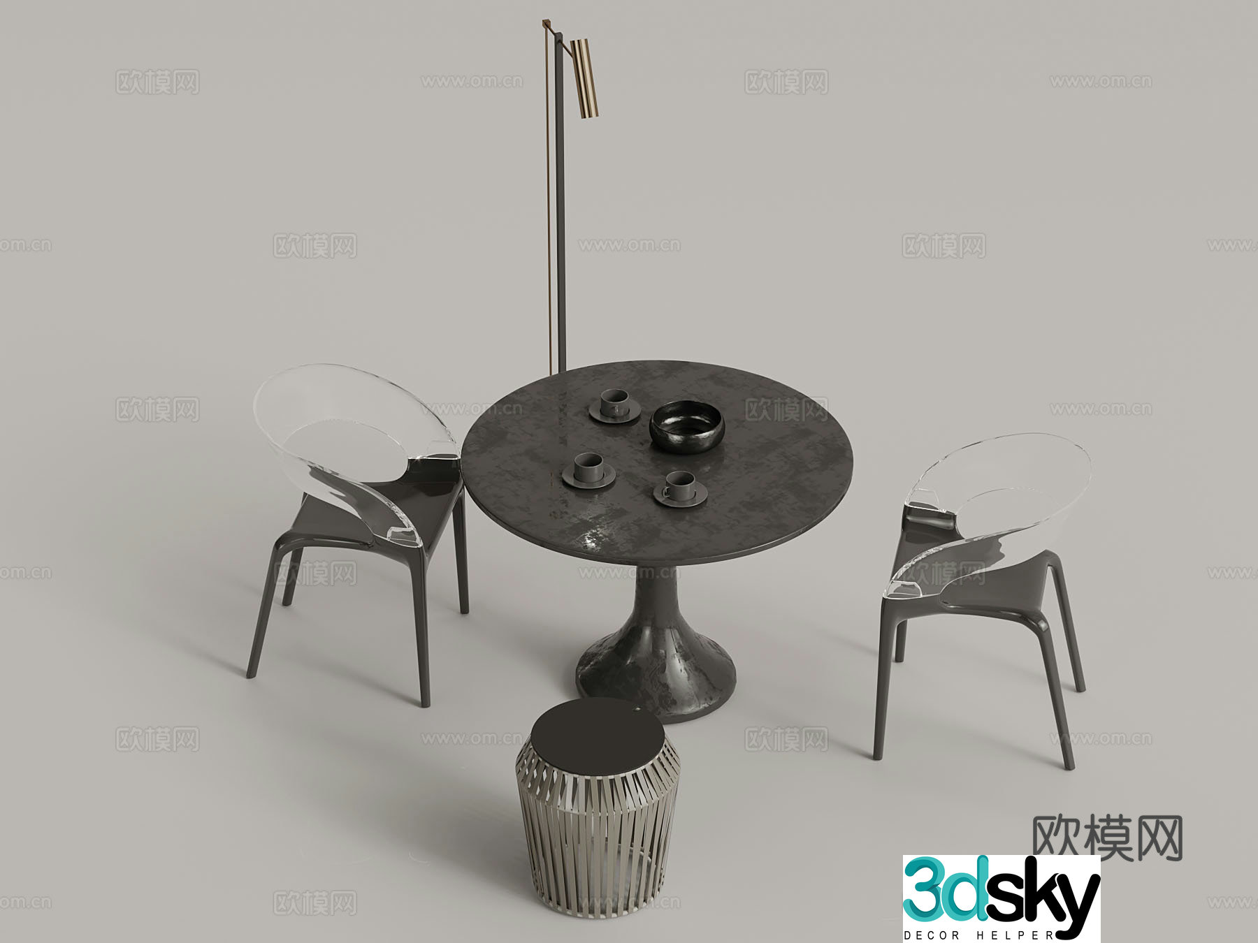 Modern coffee table and chair negotiation table and chair 3d model