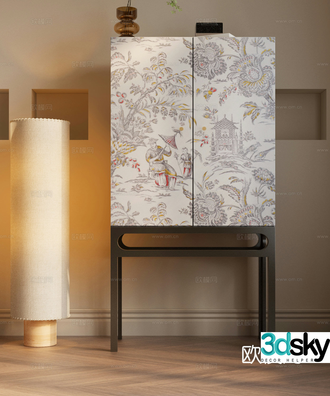 Modern French decorative cabinet Modern French storage cabinet Modern French side cabinet 3D model