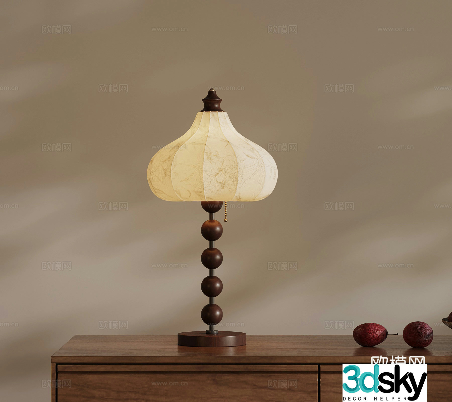 French medieval style table lamp 3d model