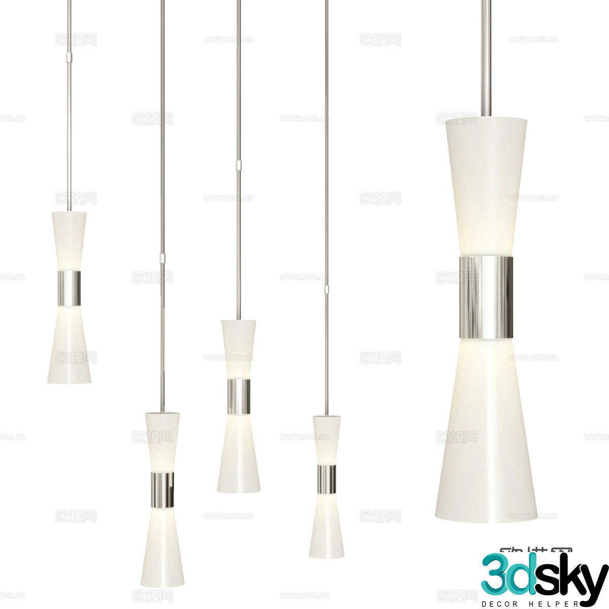 Modern light luxury decorative hanging line light 3d model