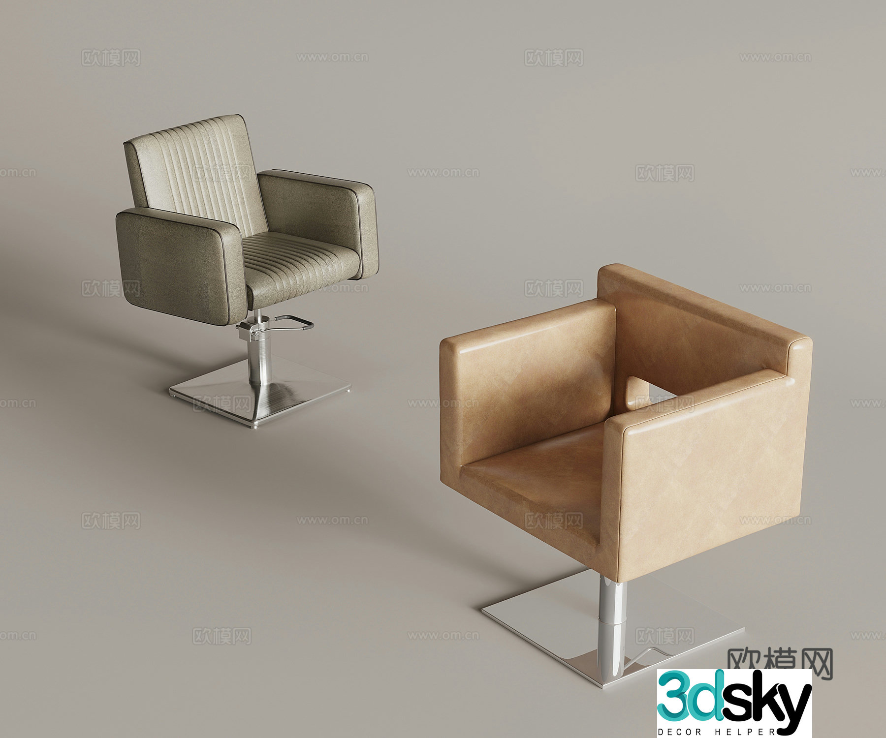 Modern hair salon barber chair 3d model