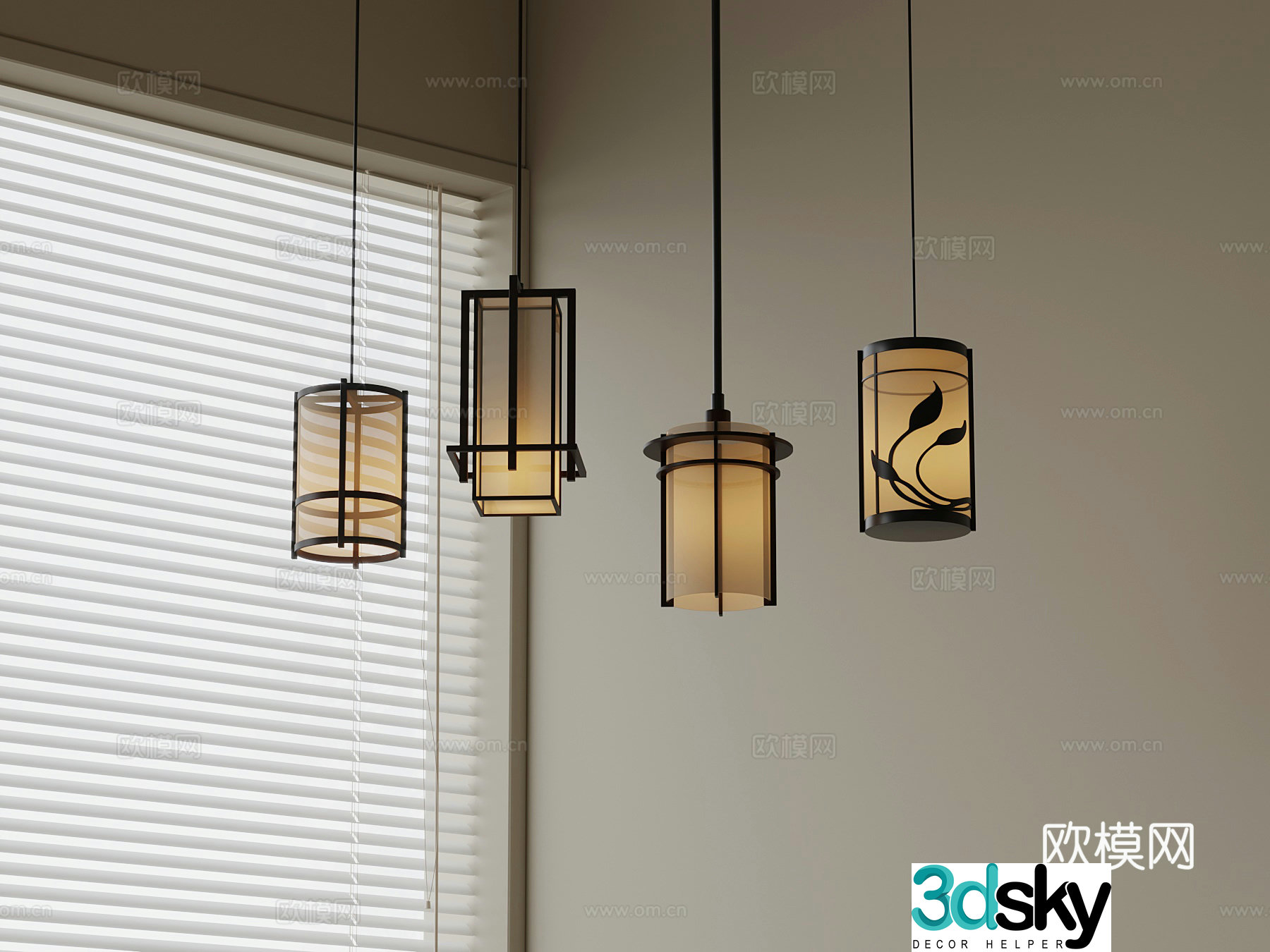 Chandelier New Chinese Chandelier 3D Model