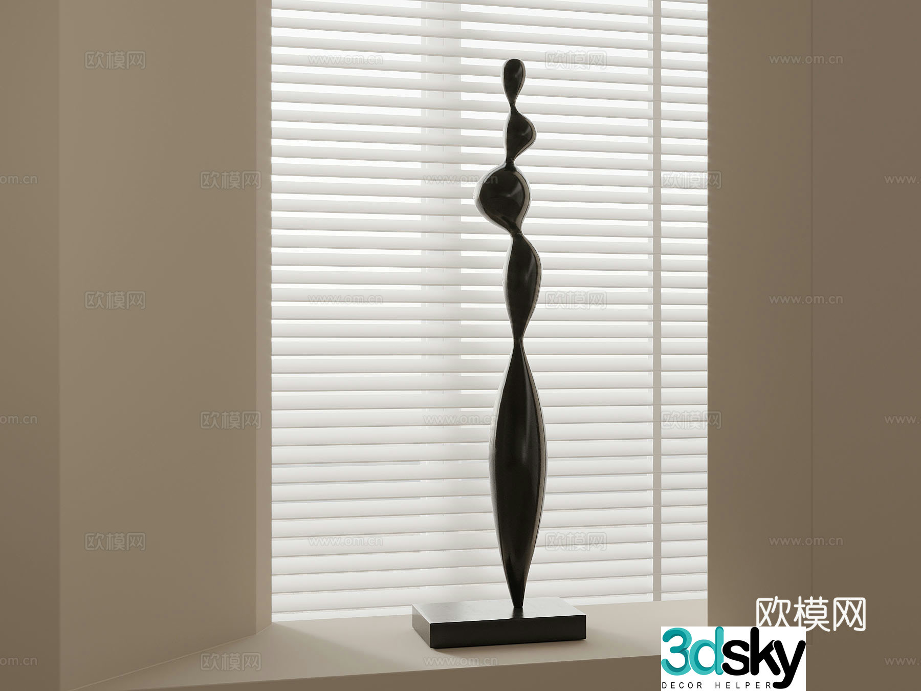Modern abstract interior sculpture ornament 3d model