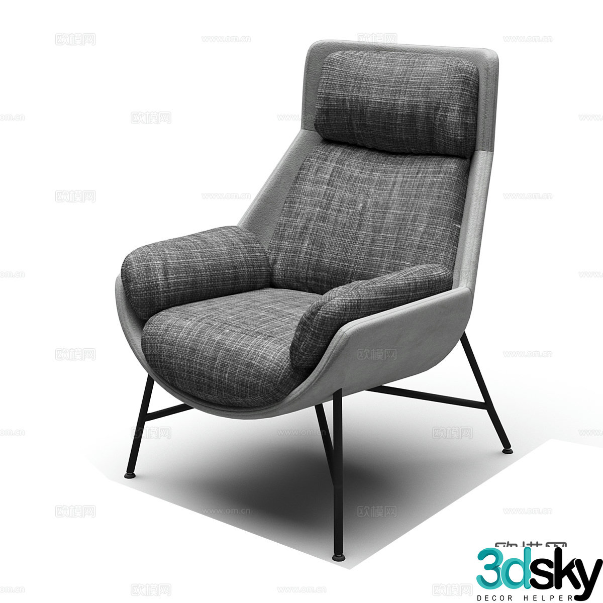 Modern simple single sofa single sofa simple sofa casual sofa 3d model