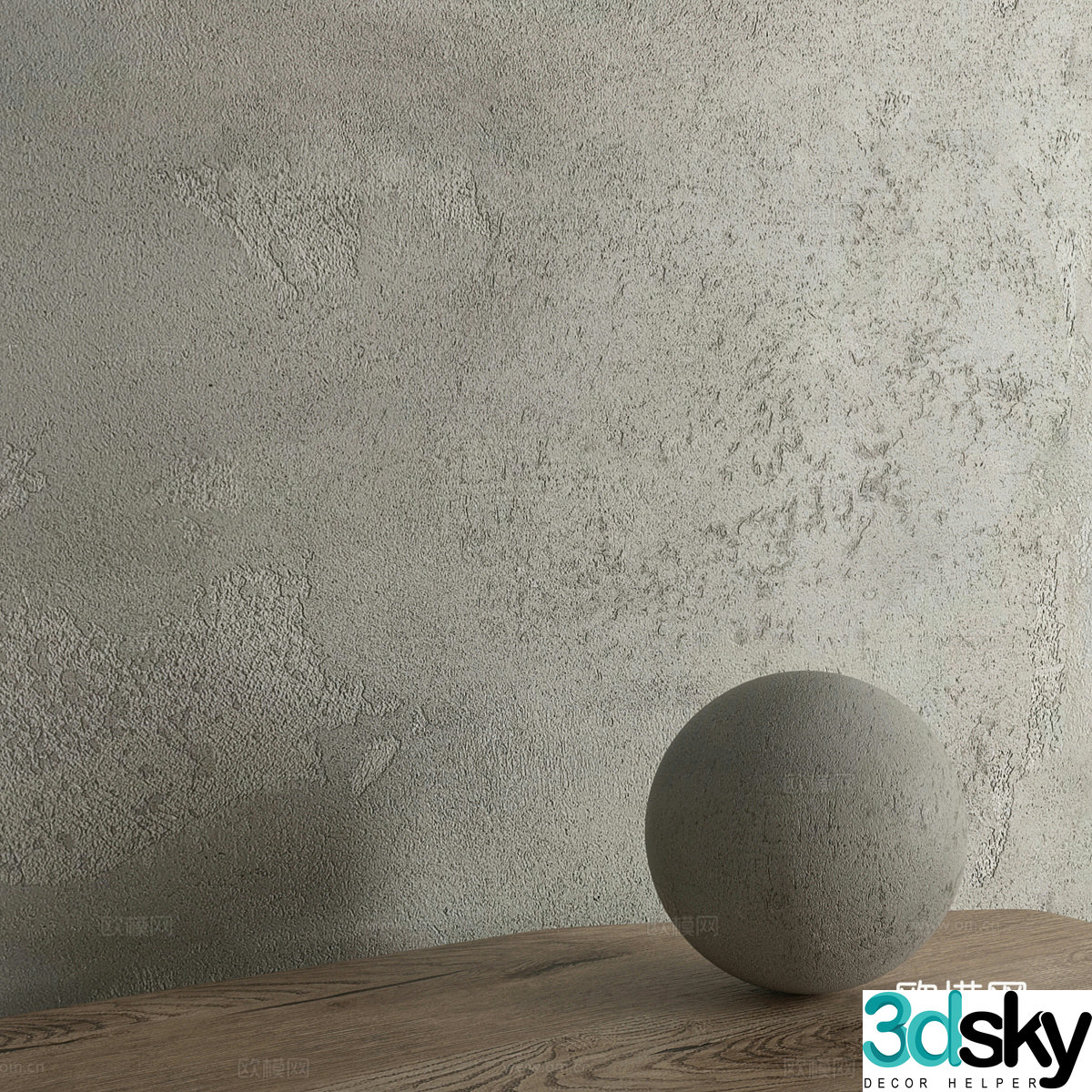Modern minimalist latex paint microcement 3d model