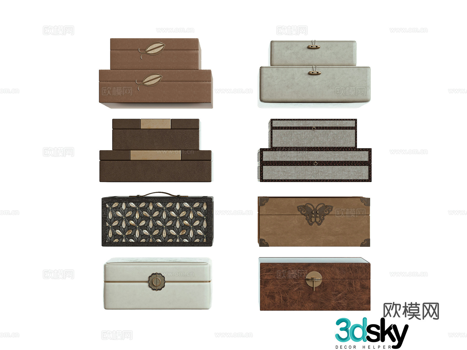 New Chinese style decorative box Jewelry box Tea box 3D model