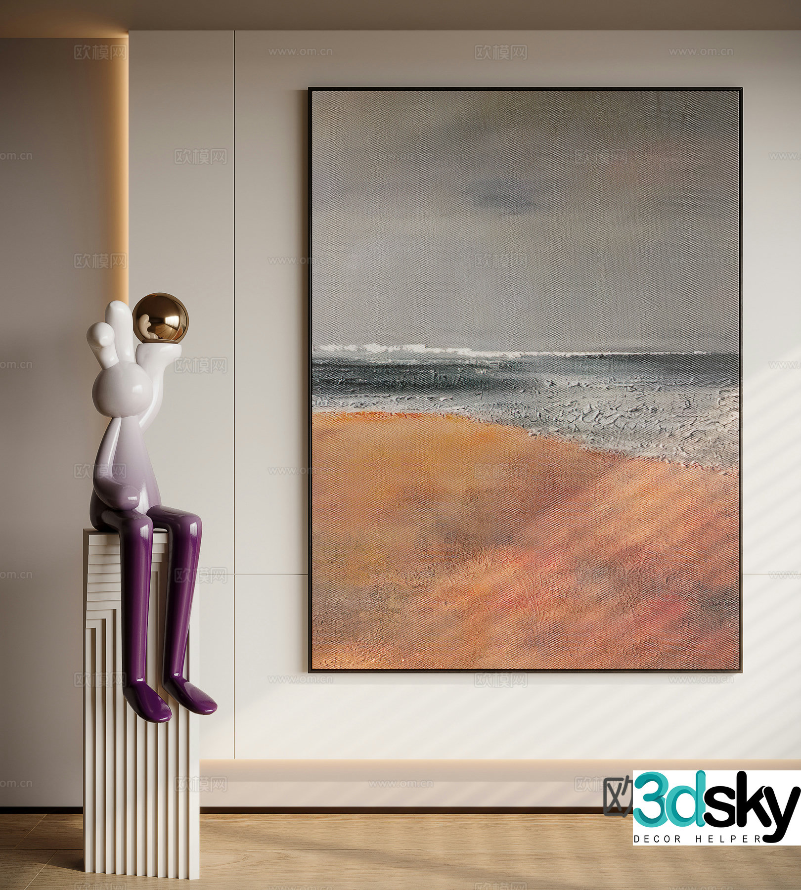 Modern minimalist decorative painting 3d model