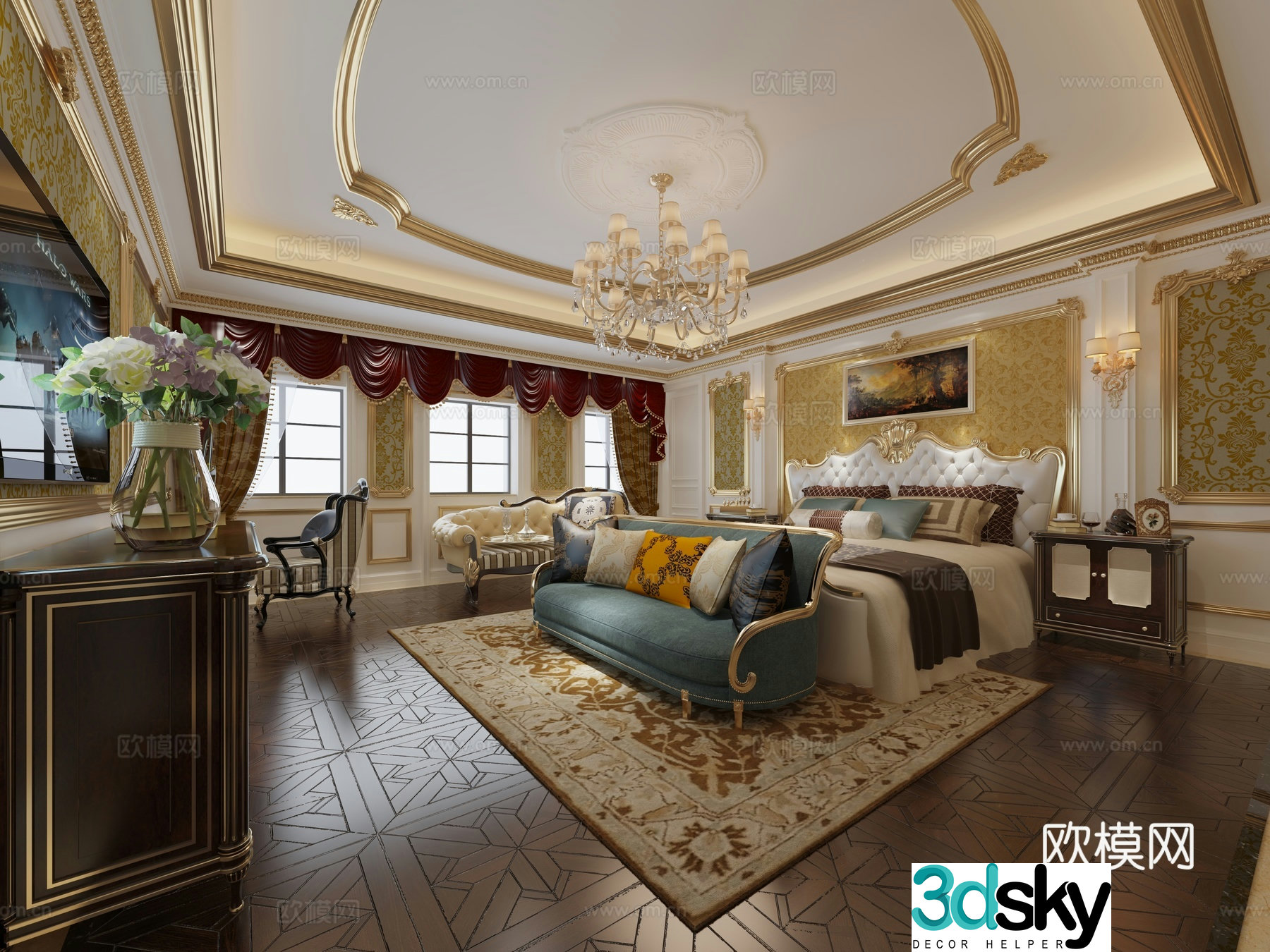 French master bedroom French bedroom 3D model