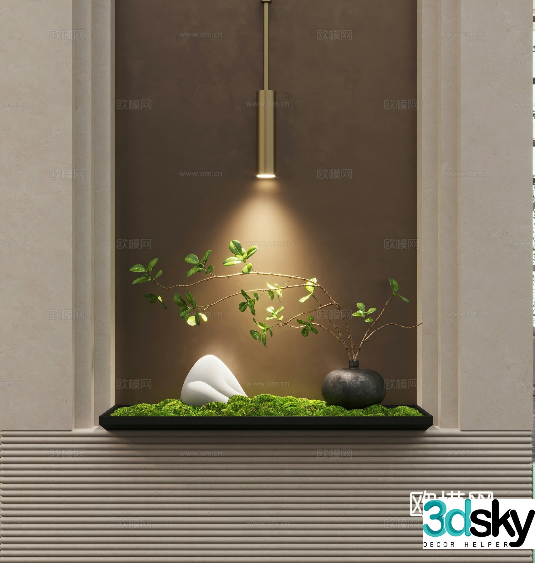 New Chinese style end-scenery pot 3D model