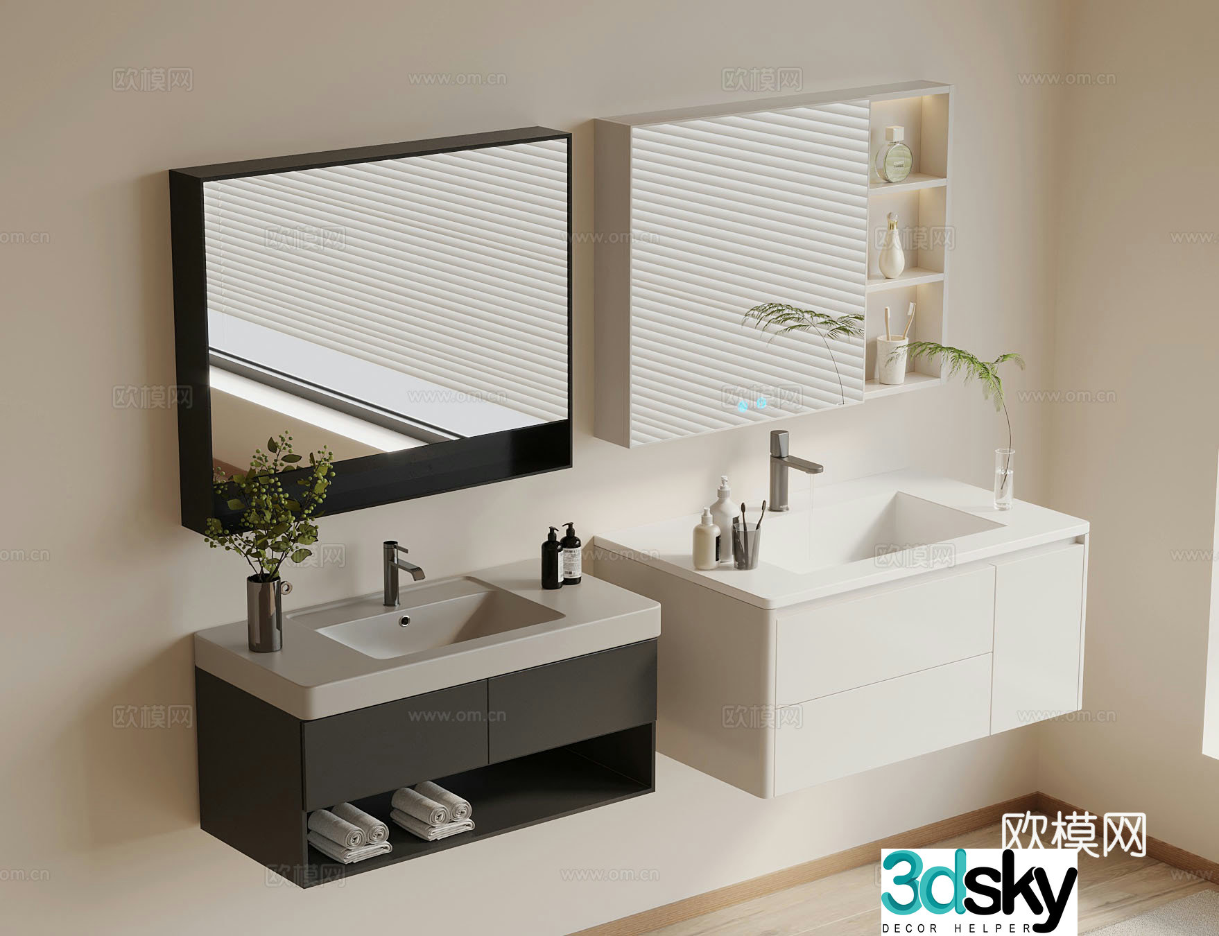 Bathroom cabinet modern bathroom cabinet 3d model