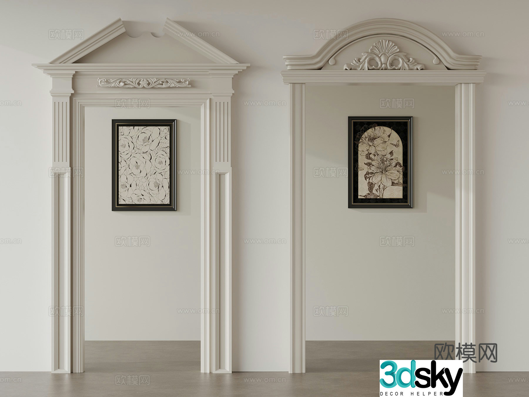 Door cover French door cover 3d model