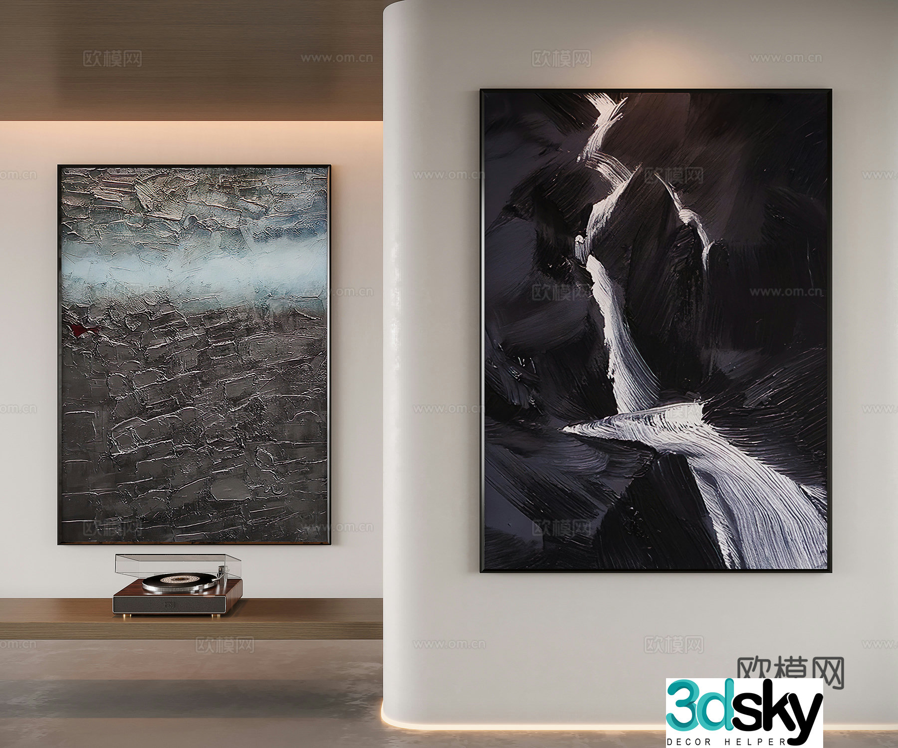Modern minimalist decorative painting 3d model
