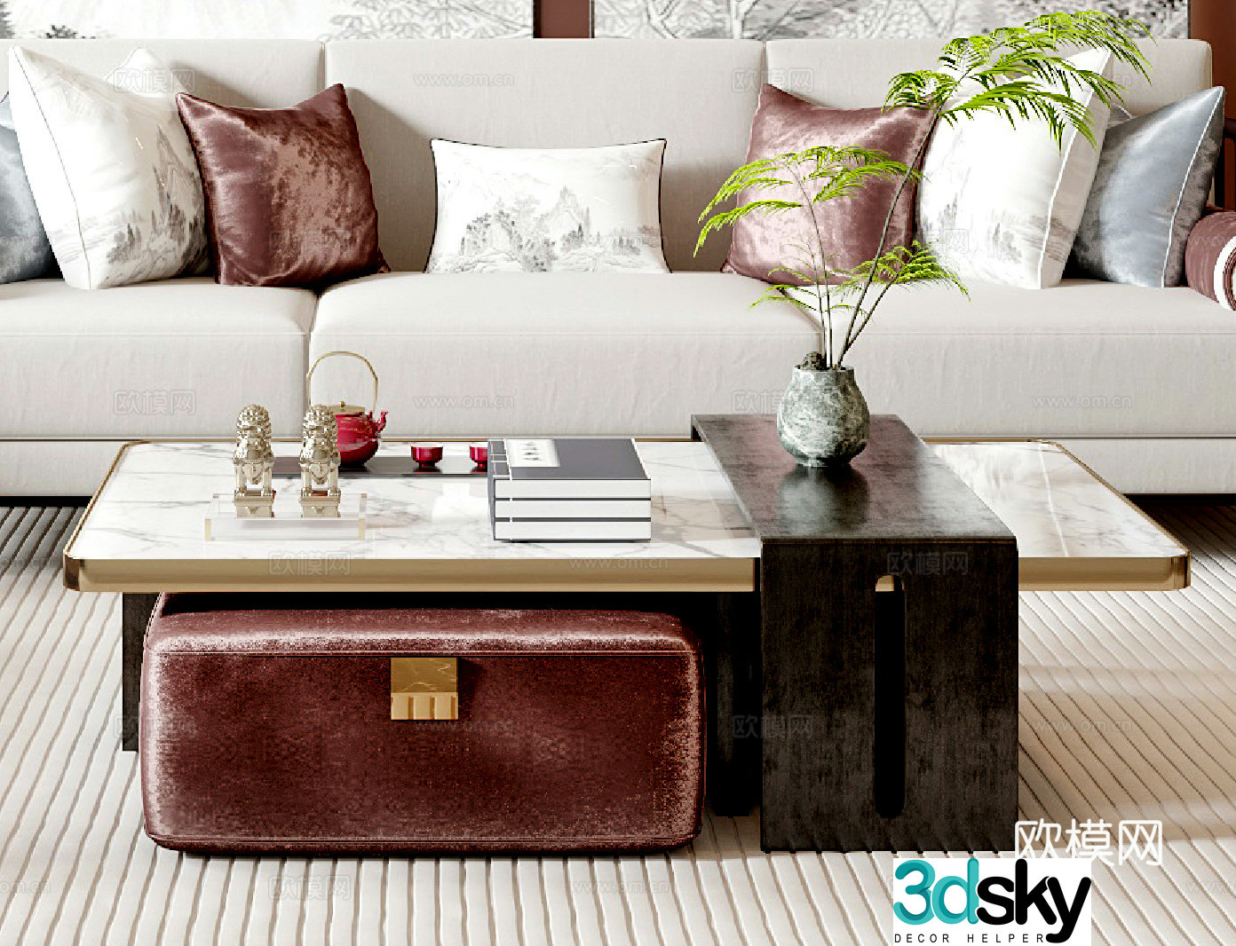 New Chinese coffee table 3D model