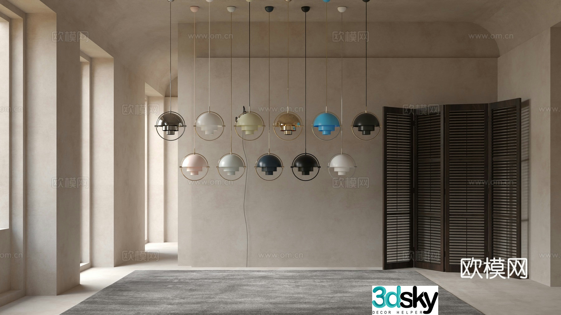 GUBI modern chandelier 3d model
