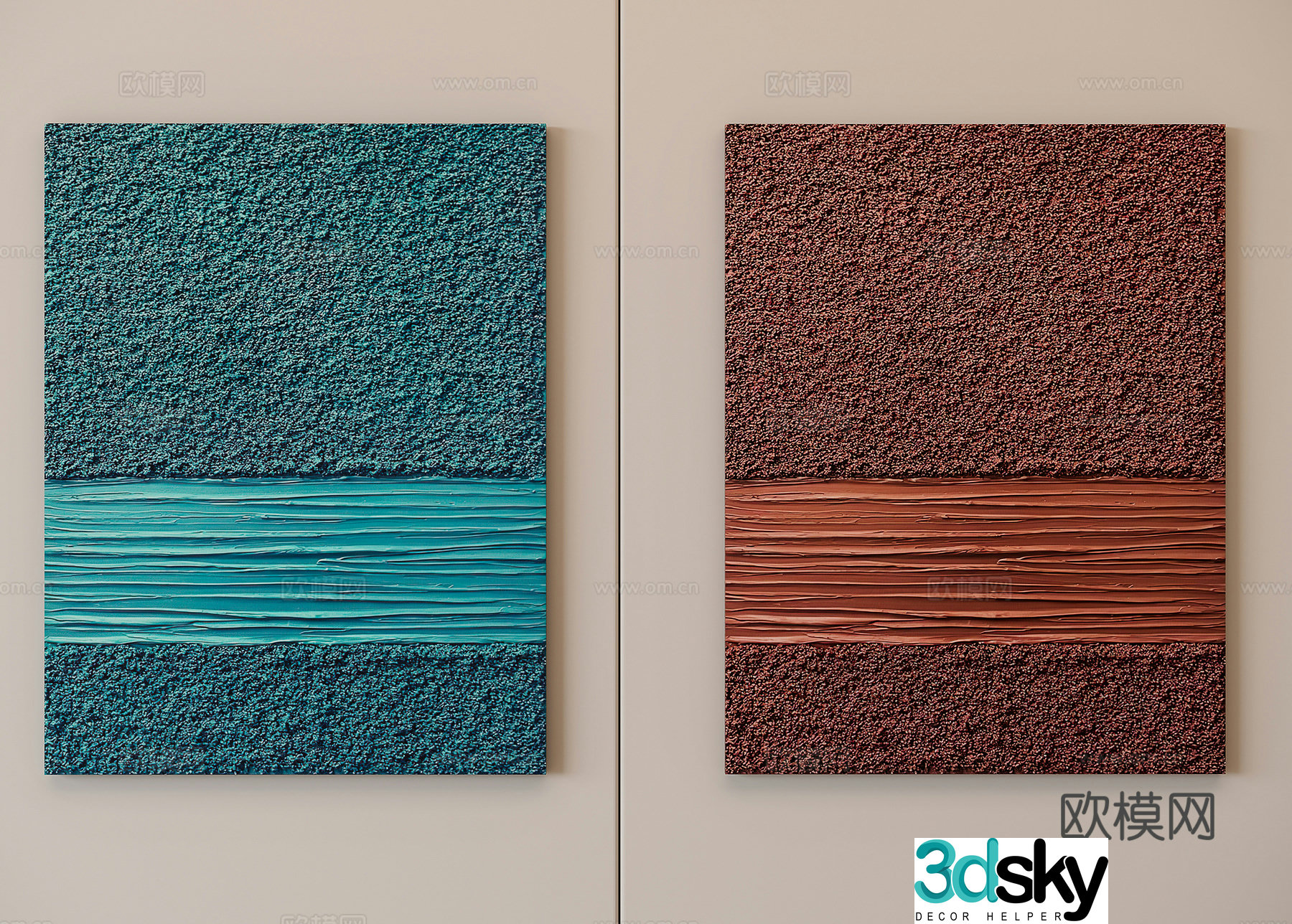 Modern minimalist decorative painting 3d model