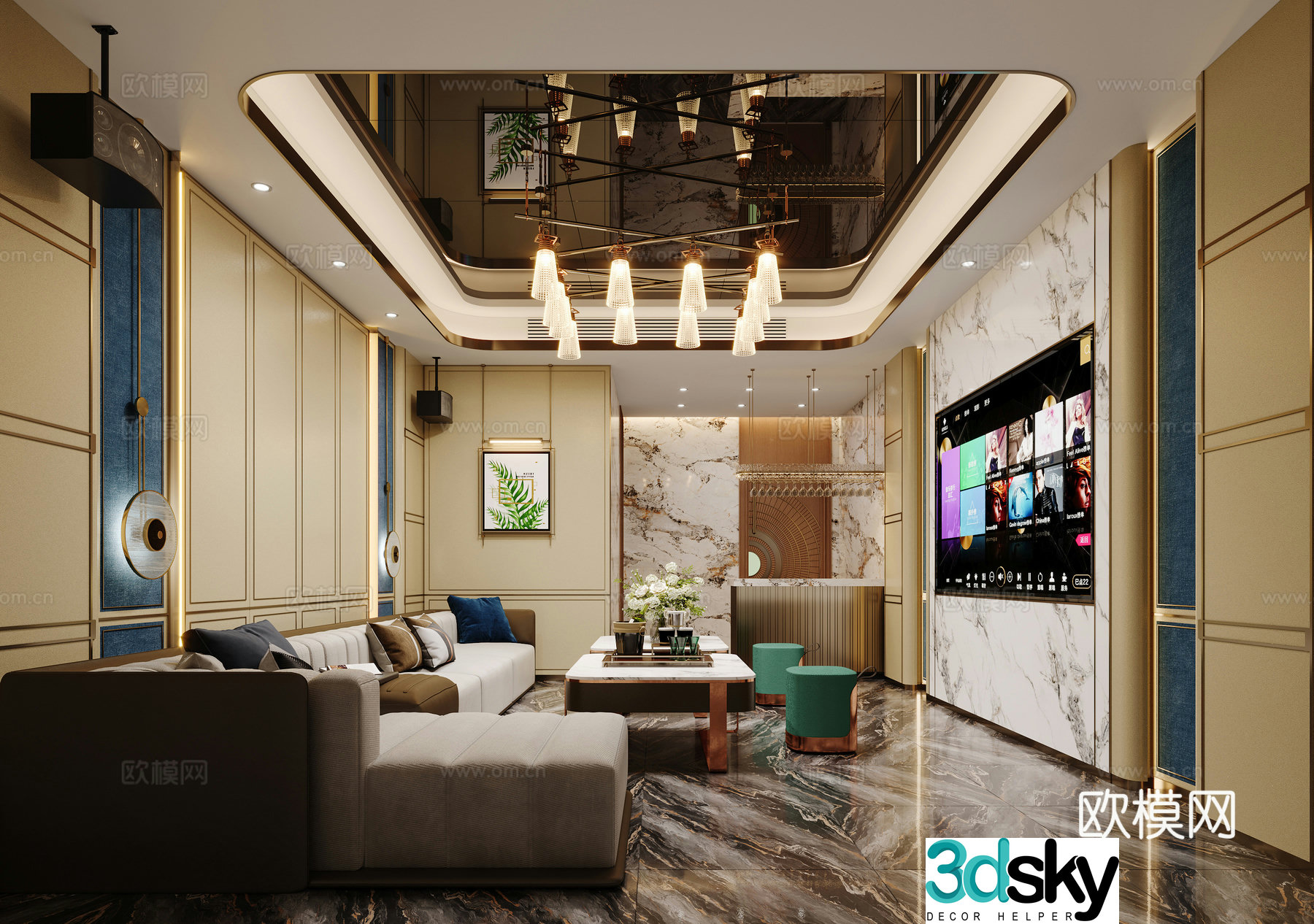 Light luxury KTV box 3D model