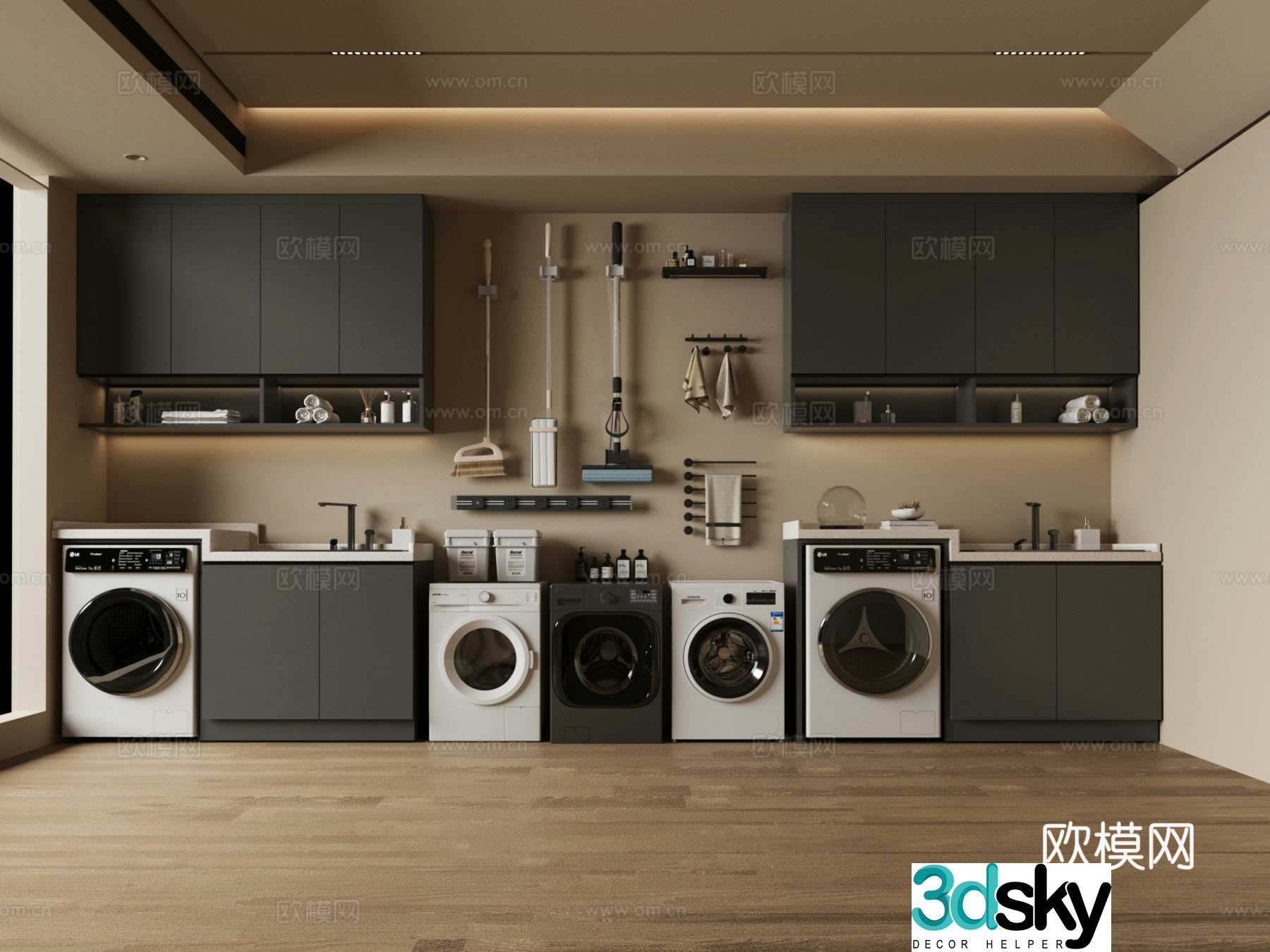 Modern washing machine cabinet washing machine 3d model