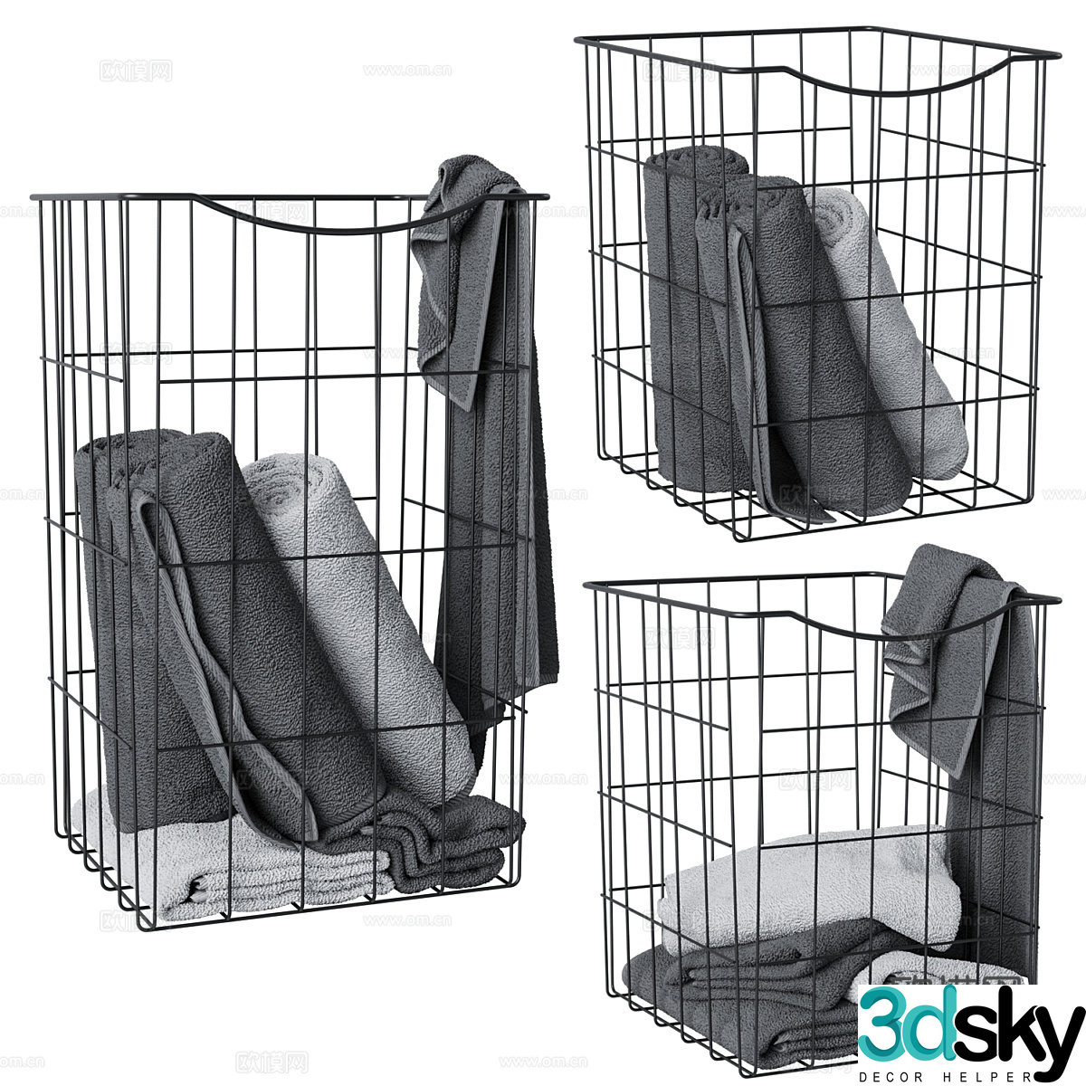 Laundry basket storage basket 3D model